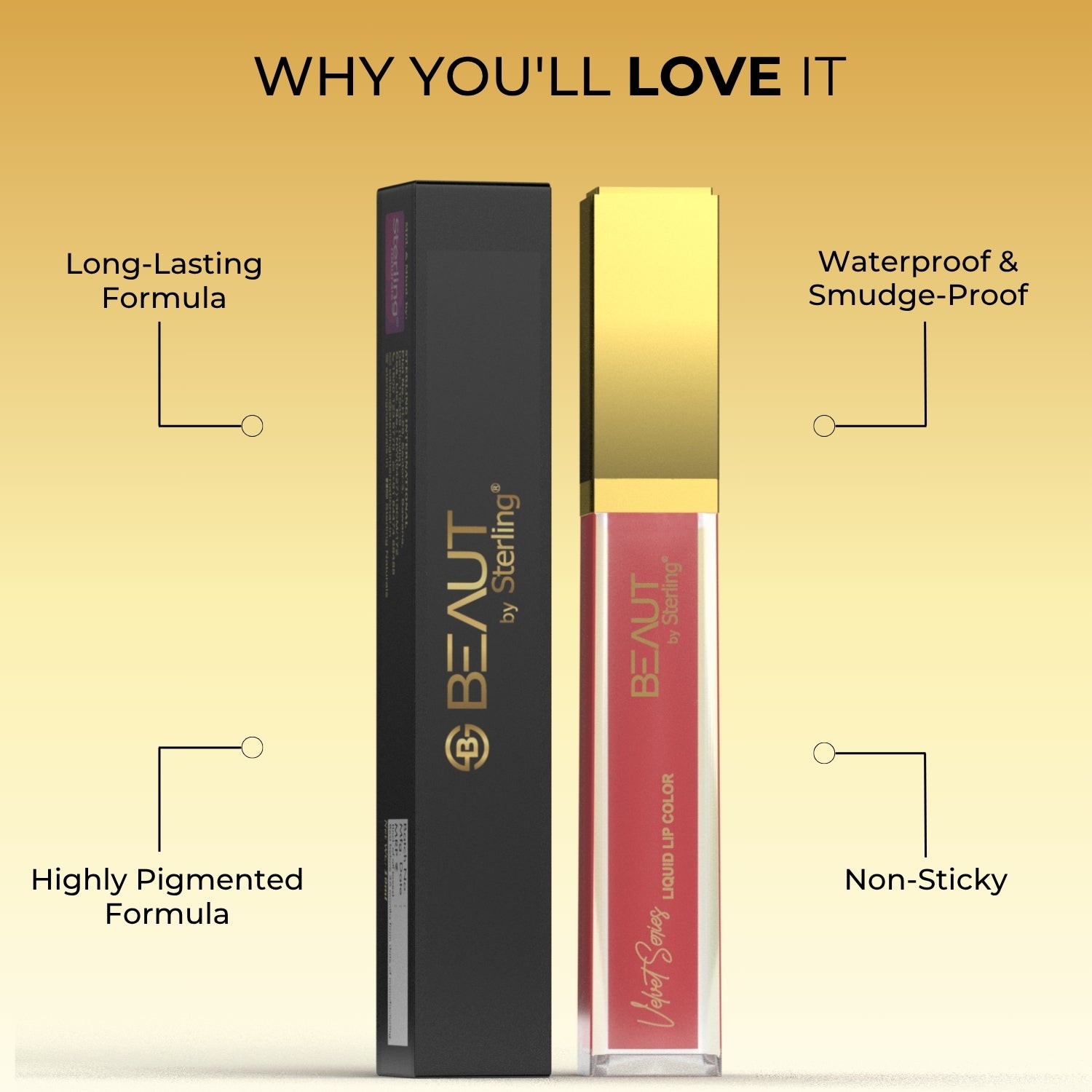 Super Lustrous Intense Glossy Liquid Lip Color, 12HR Long Stay, Smudge-Proof & Transfer-Proof (5ml)