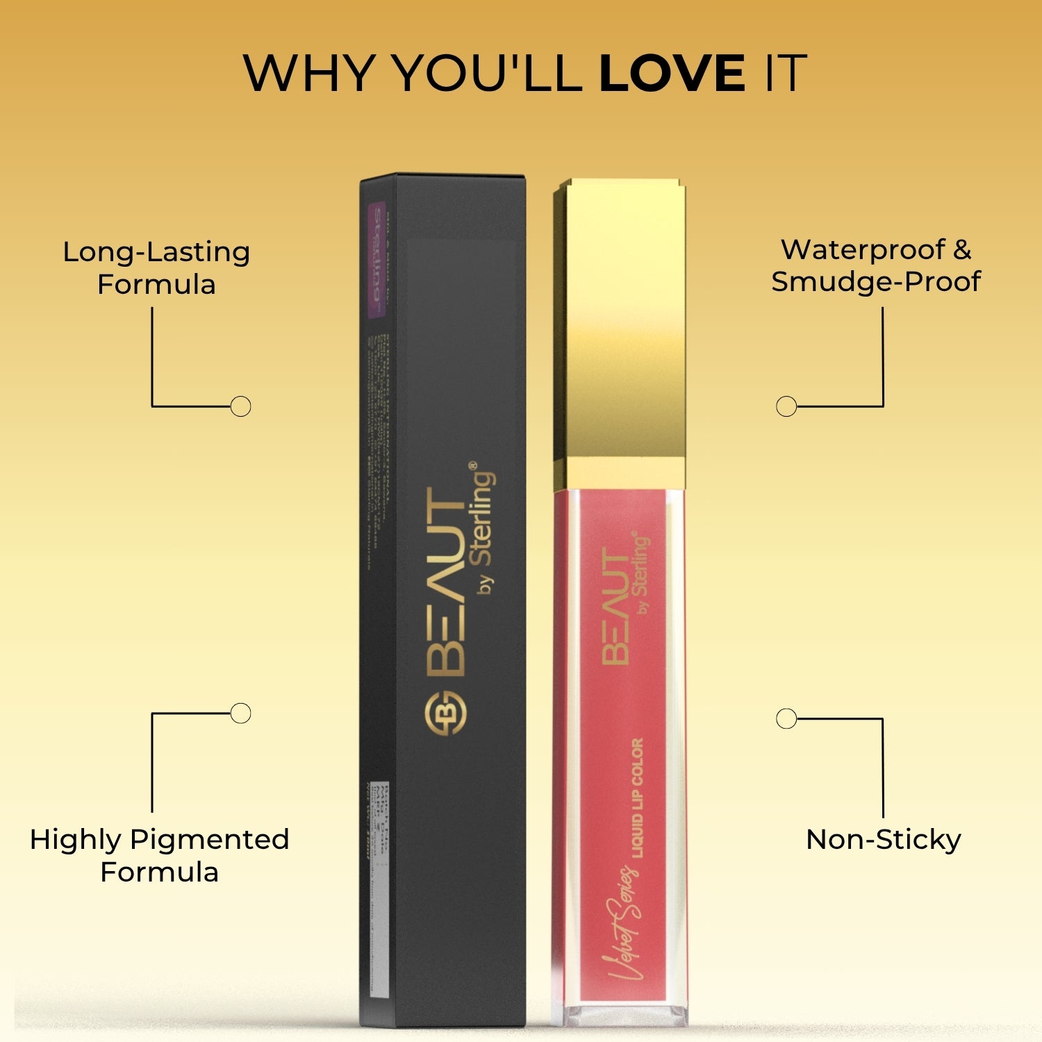 Super Lustrous Intense Glossy Liquid Lip Color, 12HR Long Stay, Smudge-Proof & Transfer-Proof (5ml)