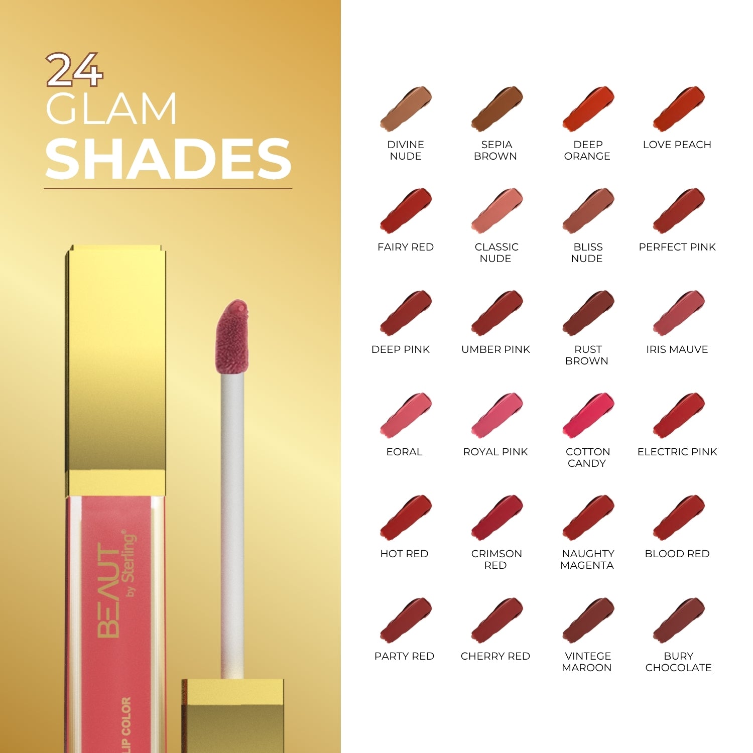 Super Lustrous Intense Glossy Liquid Lip Color, 12HR Long Stay, Smudge-Proof & Transfer-Proof (5ml)