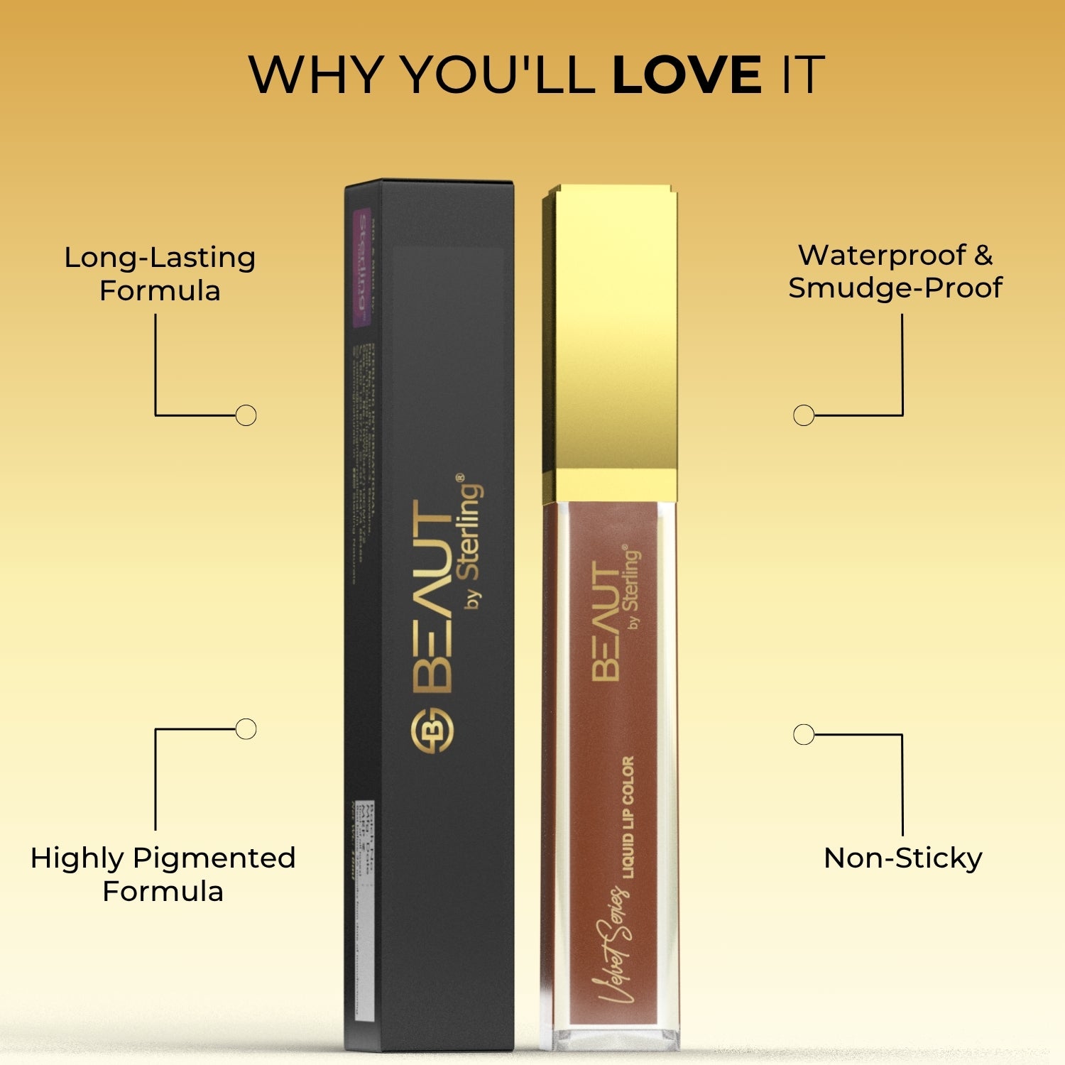 Super Lustrous Intense Glossy Liquid Lip Color, 12HR Long Stay, Smudge-Proof & Transfer-Proof (5ml)