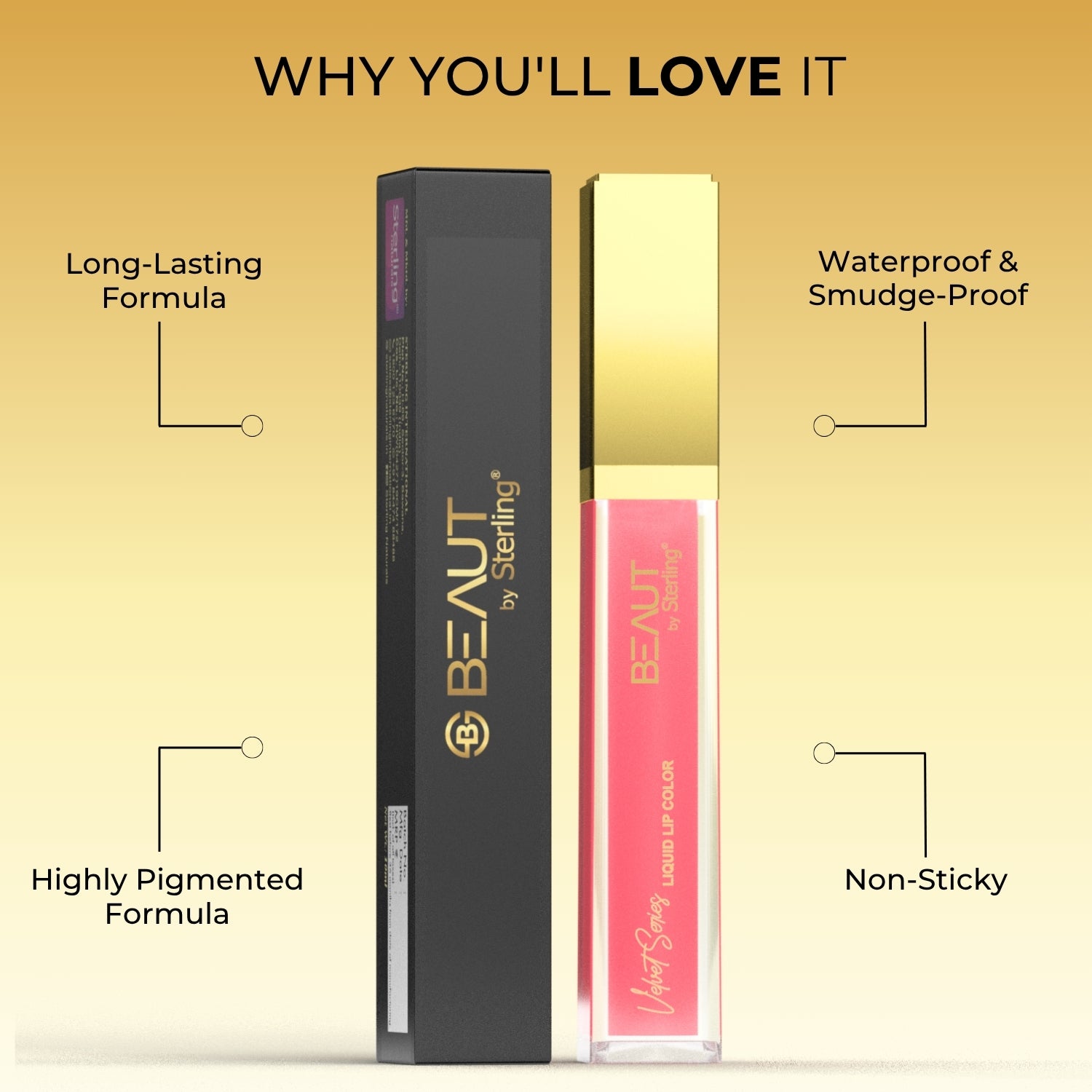 Super Lustrous Intense Glossy Liquid Lip Color, 12HR Long Stay, Smudge-Proof & Transfer-Proof (5ml)