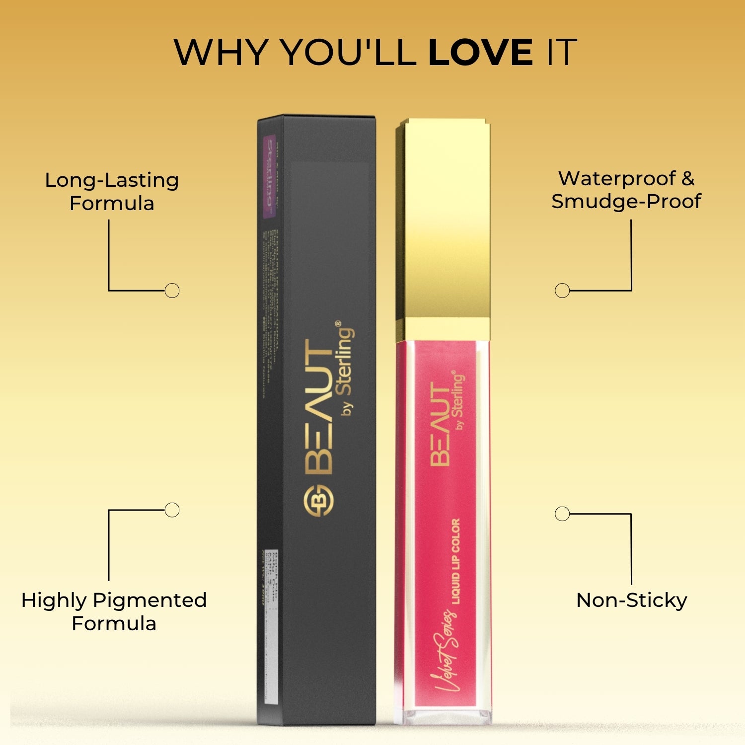 Super Lustrous Intense Glossy Liquid Lip Color, 12HR Long Stay, Smudge-Proof & Transfer-Proof (5ml)