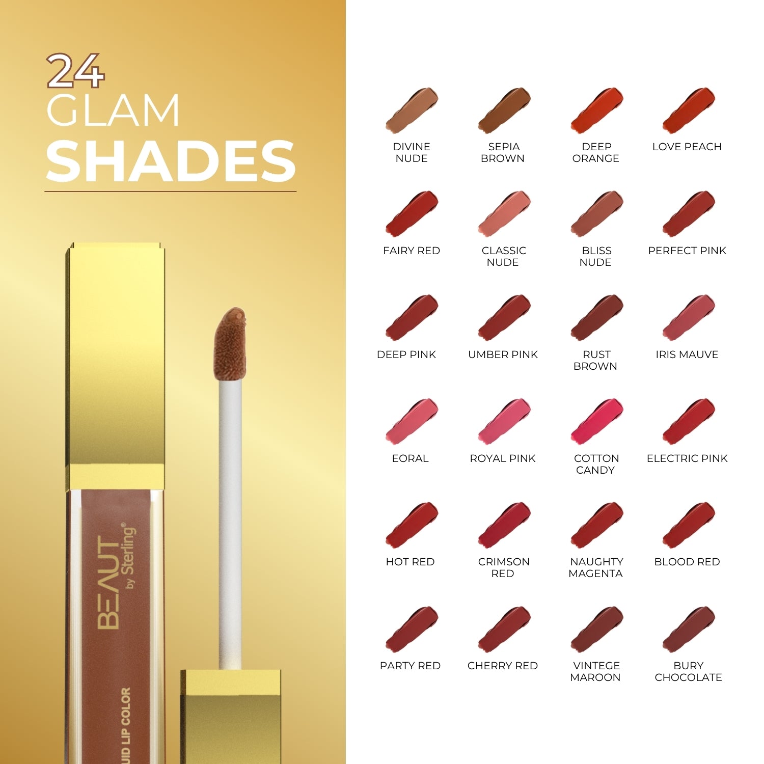 Super Lustrous Intense Glossy Liquid Lip Color, 12HR Long Stay, Smudge-Proof & Transfer-Proof (5ml)
