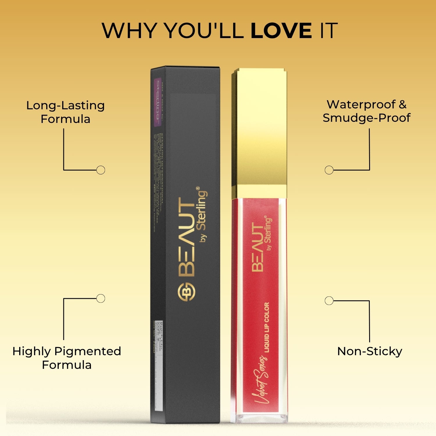 Super Lustrous Intense Glossy Liquid Lip Color, 12HR Long Stay, Smudge-Proof & Transfer-Proof (5ml)