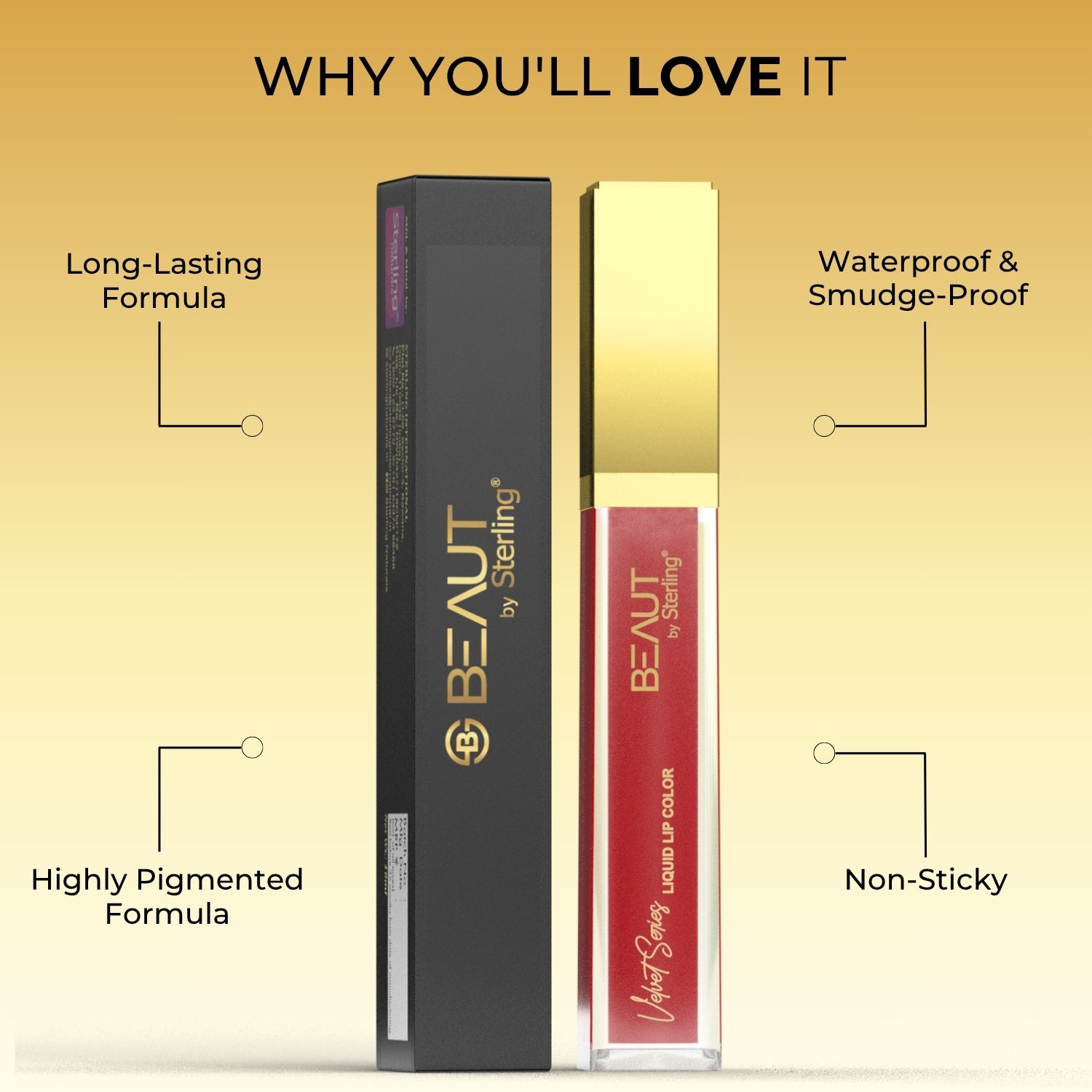 Super Lustrous Intense Glossy Liquid Lip Color, 12HR Long Stay, Smudge-Proof & Transfer-Proof (5ml)