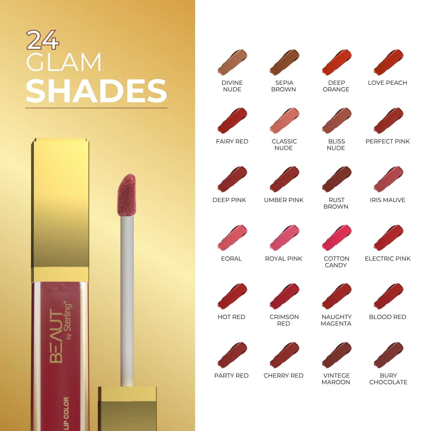 Super Lustrous Intense Glossy Liquid Lip Color, 12HR Long Stay, Smudge-Proof & Transfer-Proof (5ml)