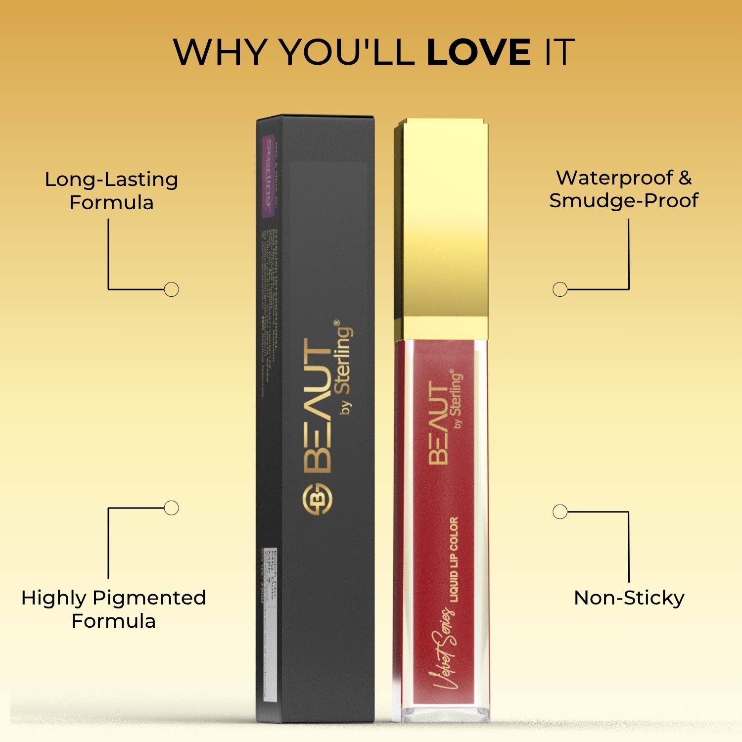 Super Lustrous Intense Glossy Liquid Lip Color, 12HR Long Stay, Smudge-Proof & Transfer-Proof (5ml)
