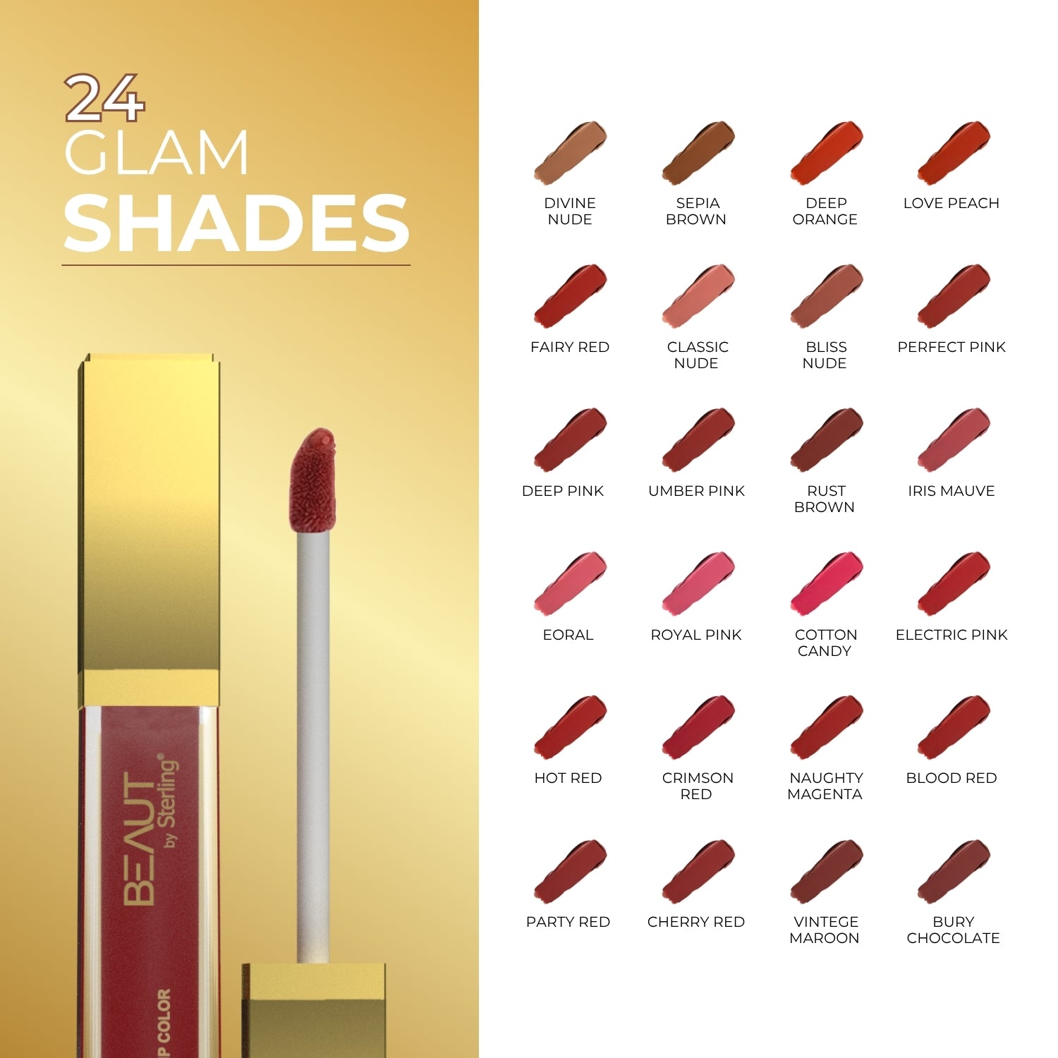Super Lustrous Intense Glossy Liquid Lip Color, 12HR Long Stay, Smudge-Proof & Transfer-Proof (5ml)