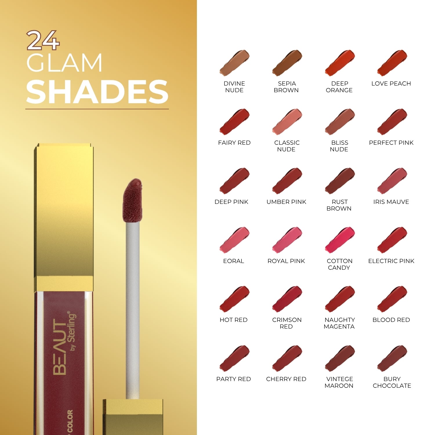 Super Lustrous Intense Glossy Liquid Lip Color, 12HR Long Stay, Smudge-Proof & Transfer-Proof (5ml)