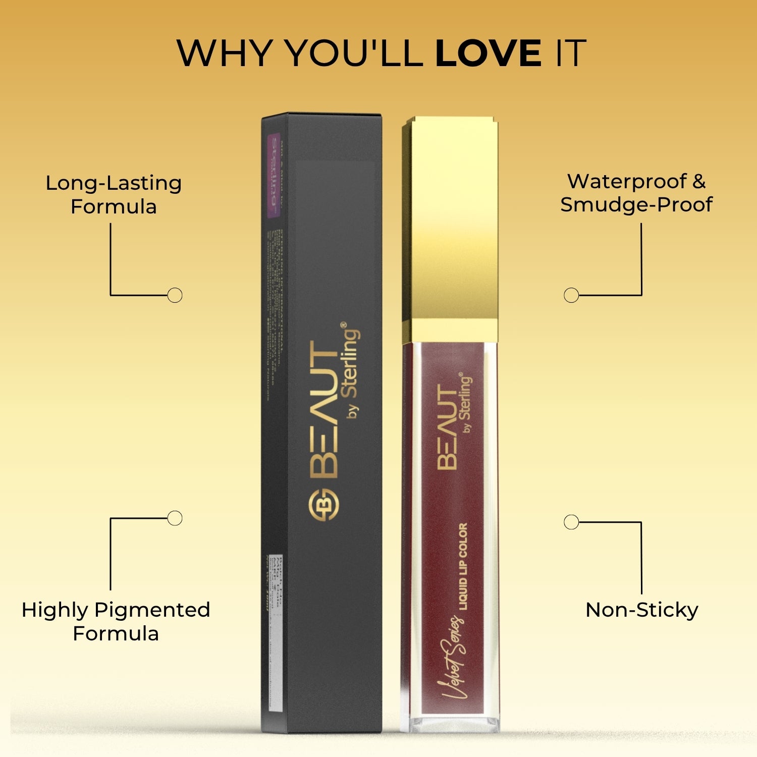 Super Lustrous Intense Glossy Liquid Lip Color, 12HR Long Stay, Smudge-Proof & Transfer-Proof (5ml)