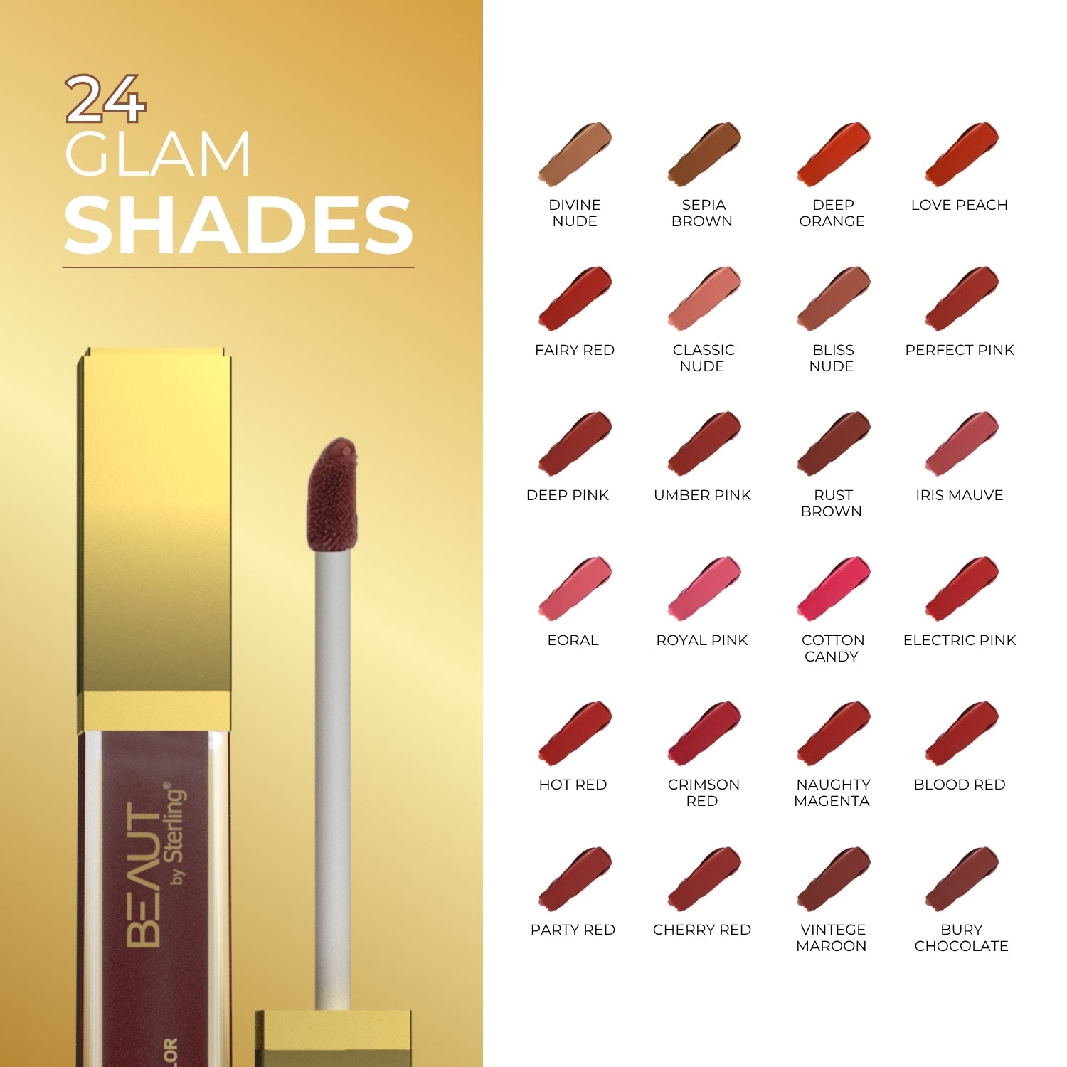 Super Lustrous Intense Glossy Liquid Lip Color, 12HR Long Stay, Smudge-Proof & Transfer-Proof (5ml)