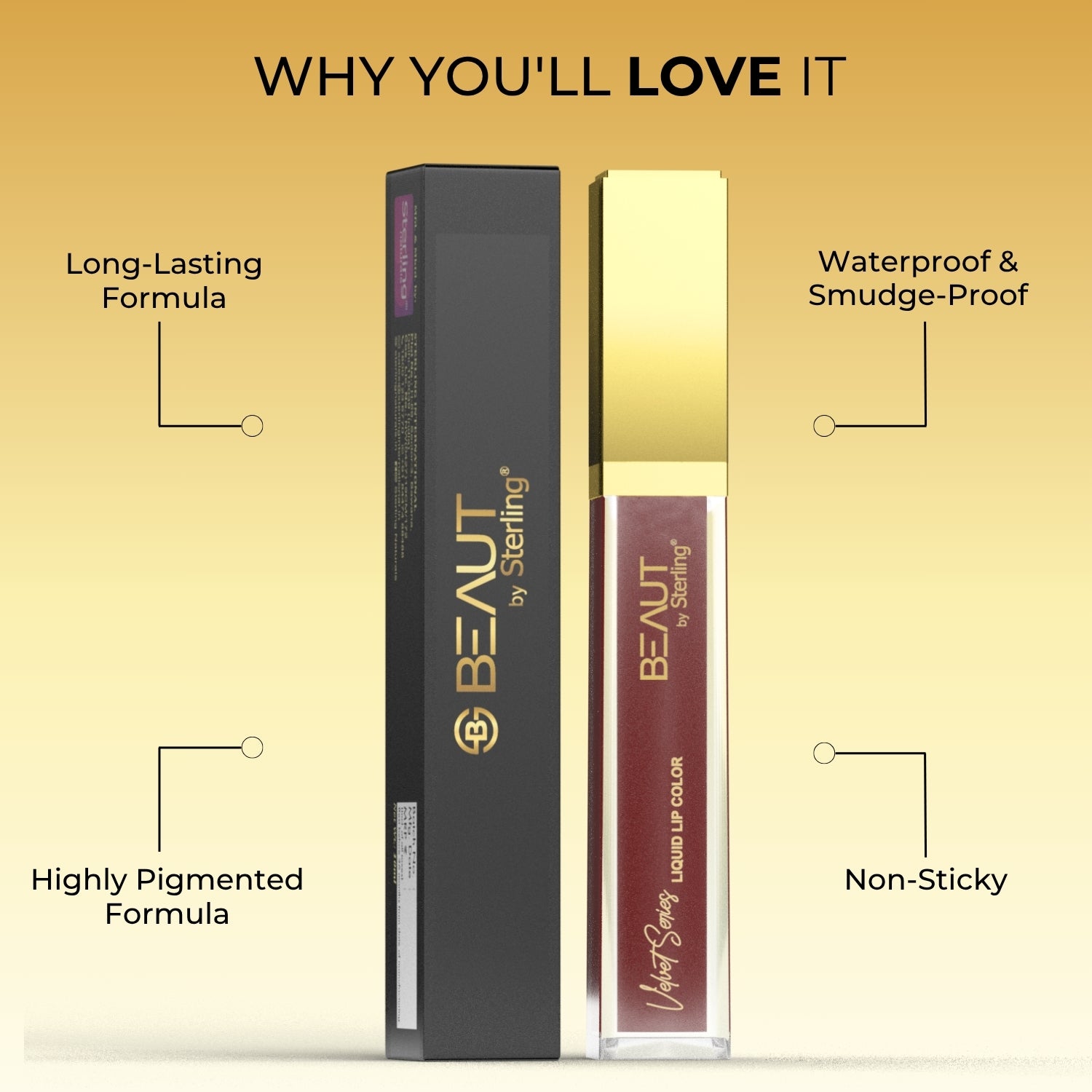 Super Lustrous Intense Glossy Liquid Lip Color, 12HR Long Stay, Smudge-Proof & Transfer-Proof (5ml)