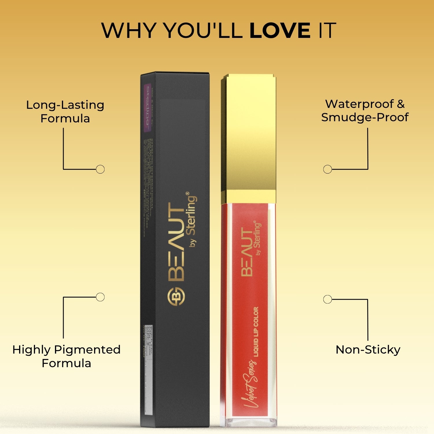 Super Lustrous Intense Glossy Liquid Lip Color, 12HR Long Stay, Smudge-Proof & Transfer-Proof (5ml)