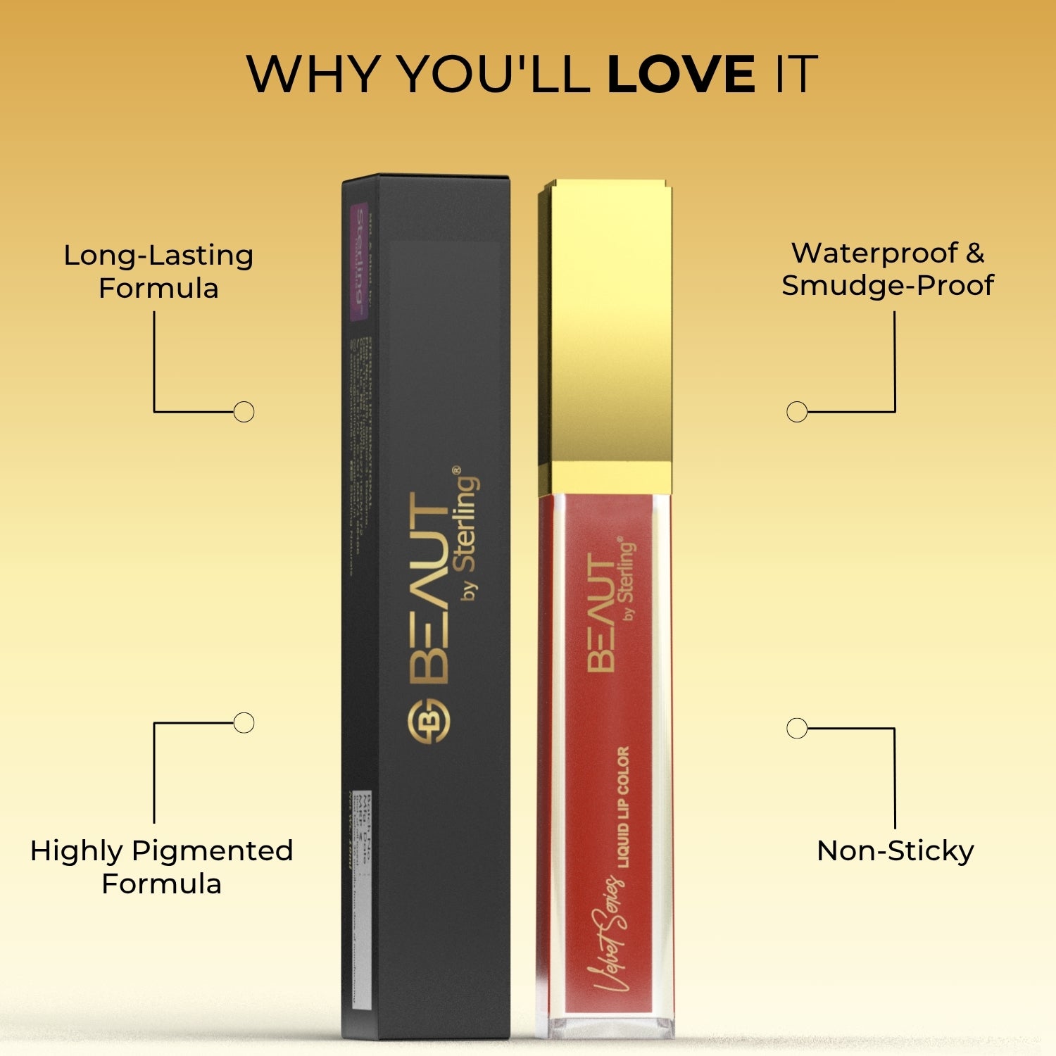 Super Lustrous Intense Glossy Liquid Lip Color, 12HR Long Stay, Smudge-Proof & Transfer-Proof (5ml)