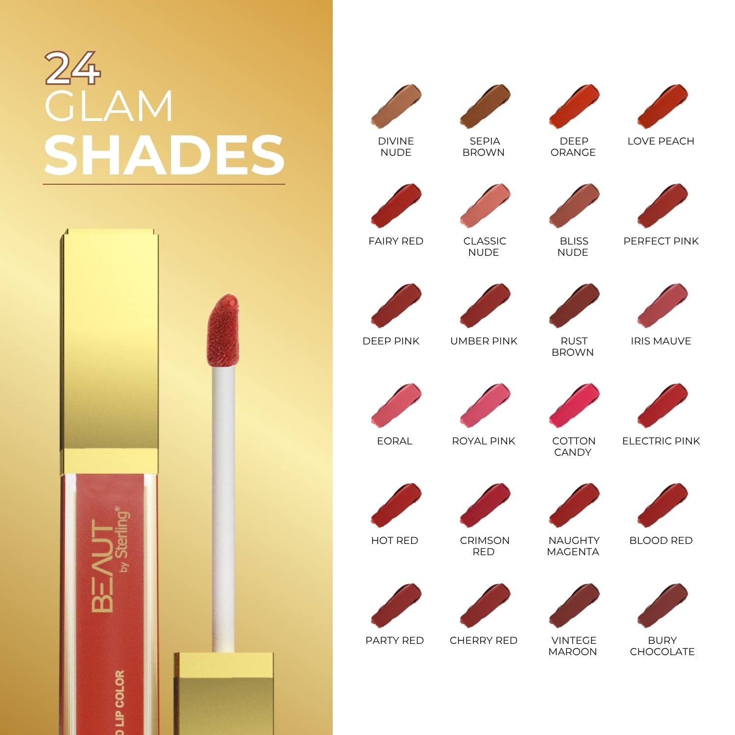 Super Lustrous Intense Glossy Liquid Lip Color, 12HR Long Stay, Smudge-Proof & Transfer-Proof (5ml)