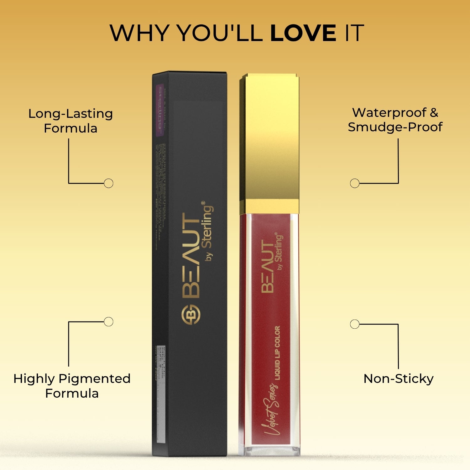 Super Lustrous Intense Glossy Liquid Lip Color, 12HR Long Stay, Smudge-Proof & Transfer-Proof (5ml)