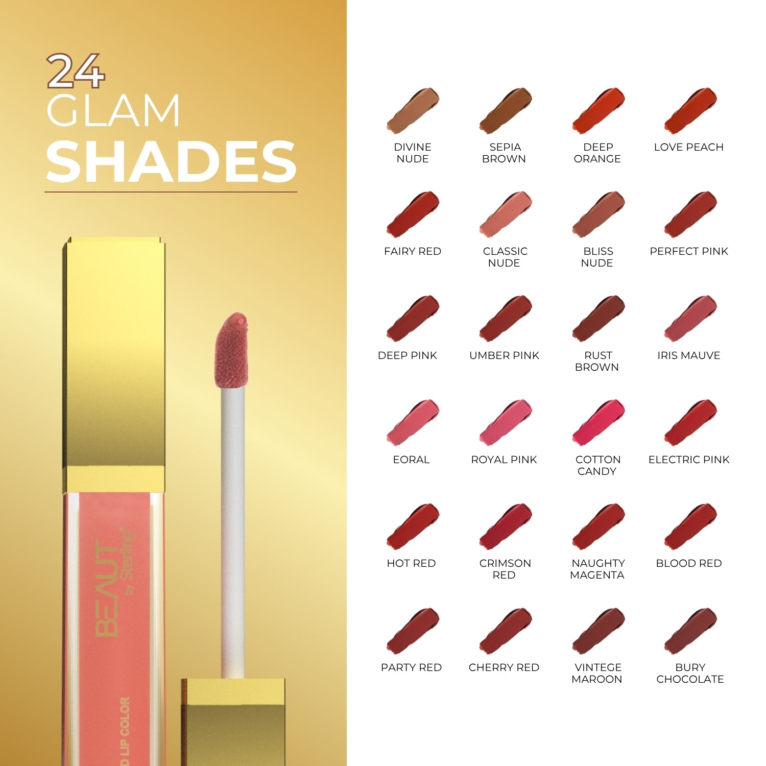 Super Lustrous Intense Glossy Liquid Lip Color, 12HR Long Stay, Smudge-Proof & Transfer-Proof (5ml)