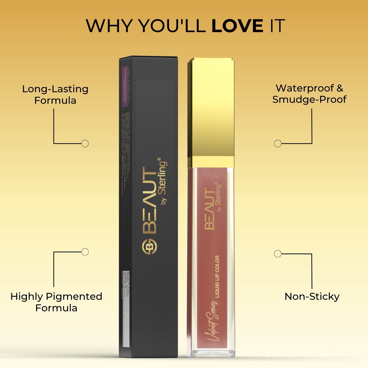Super Lustrous Intense Glossy Liquid Lip Color, 12HR Long Stay, Smudge-Proof & Transfer-Proof (5ml)