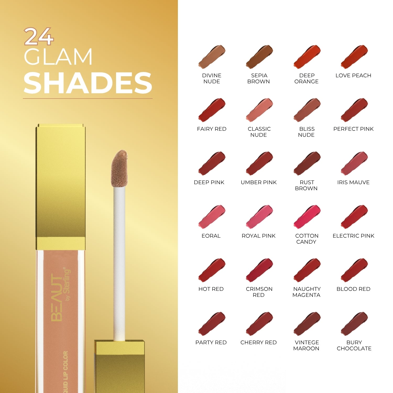Super Lustrous Intense Glossy Liquid Lip Color, 12HR Long Stay, Smudge-Proof & Transfer-Proof (5ml)