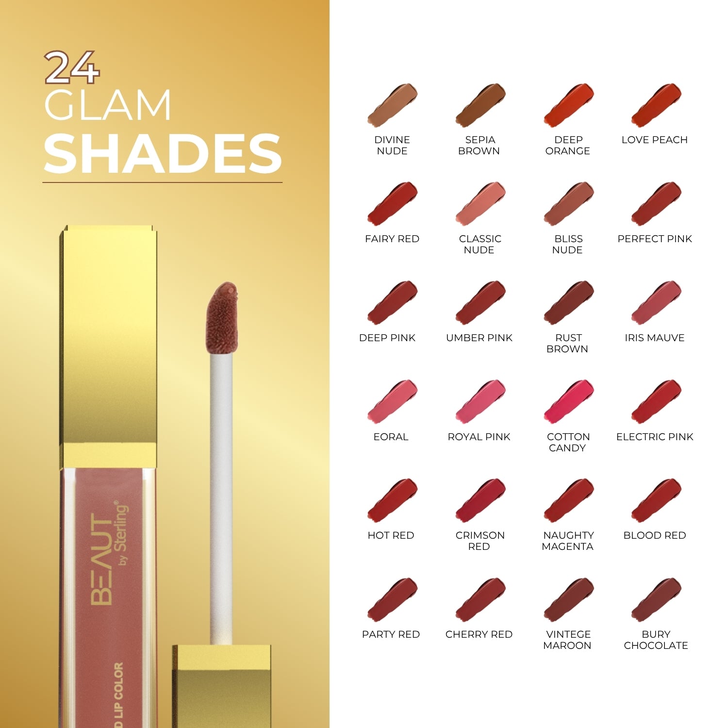 Super Lustrous Intense Glossy Liquid Lip Color, 12HR Long Stay, Smudge-Proof & Transfer-Proof (5ml)