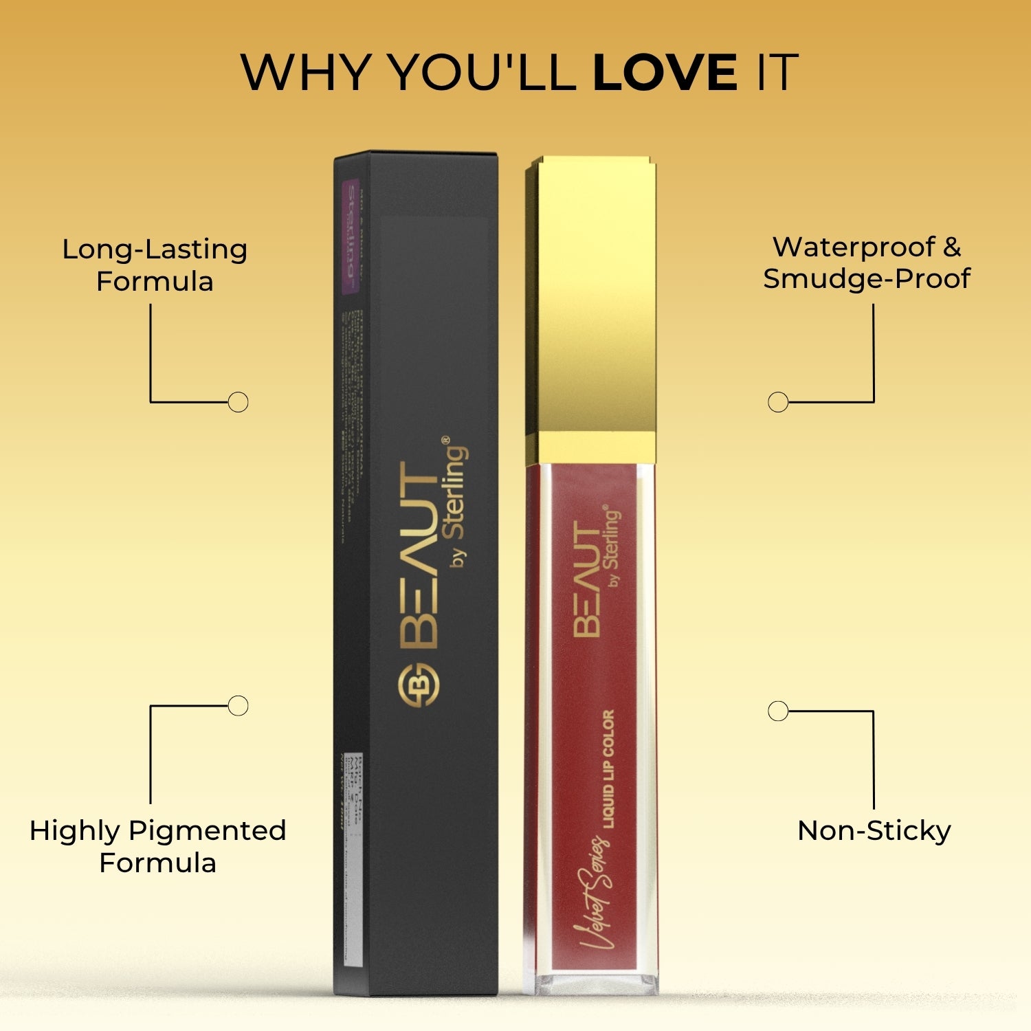Super Lustrous Intense Glossy Liquid Lip Color, 12HR Long Stay, Smudge-Proof & Transfer-Proof (5ml)