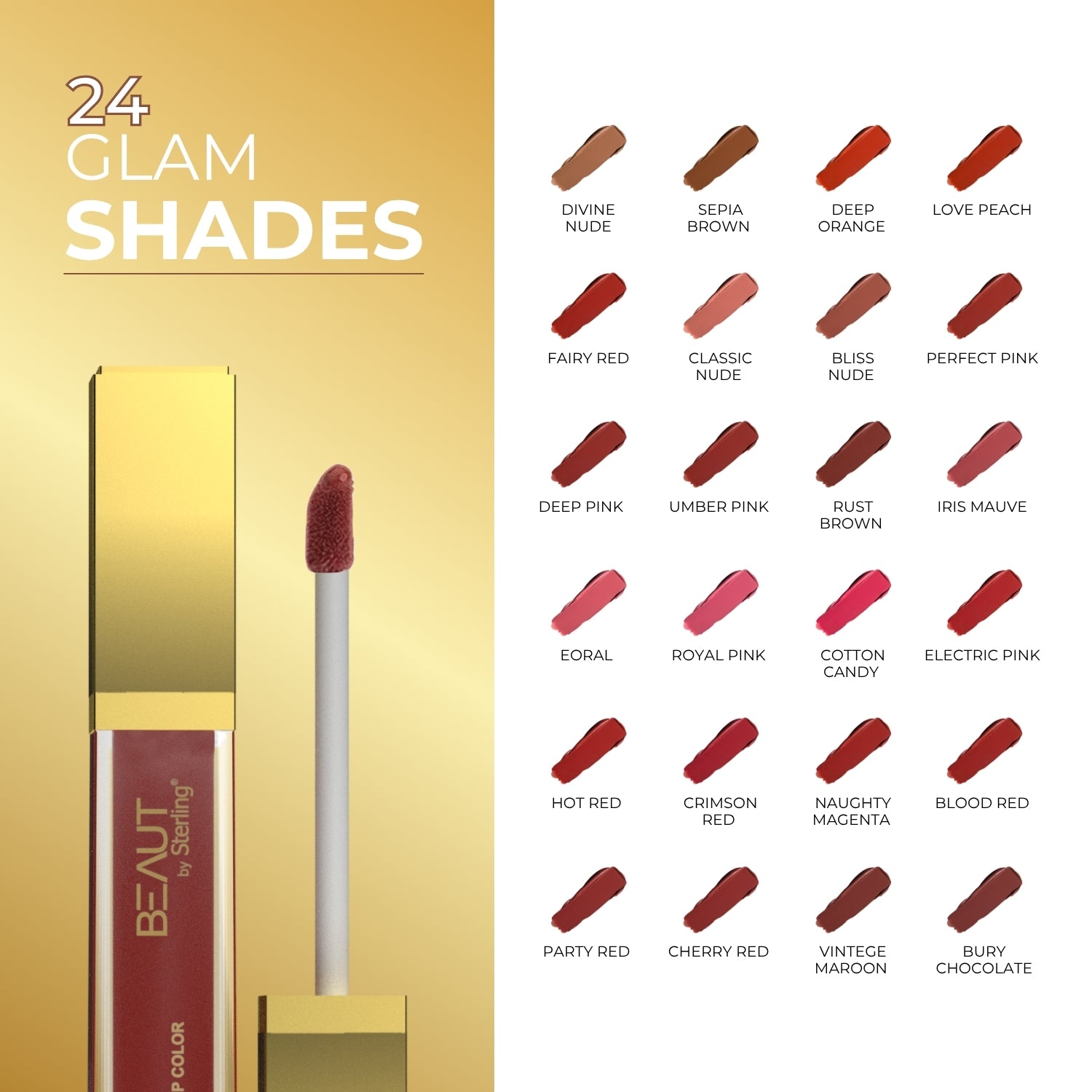 Super Lustrous Intense Glossy Liquid Lip Color, 12HR Long Stay, Smudge-Proof & Transfer-Proof (5ml)