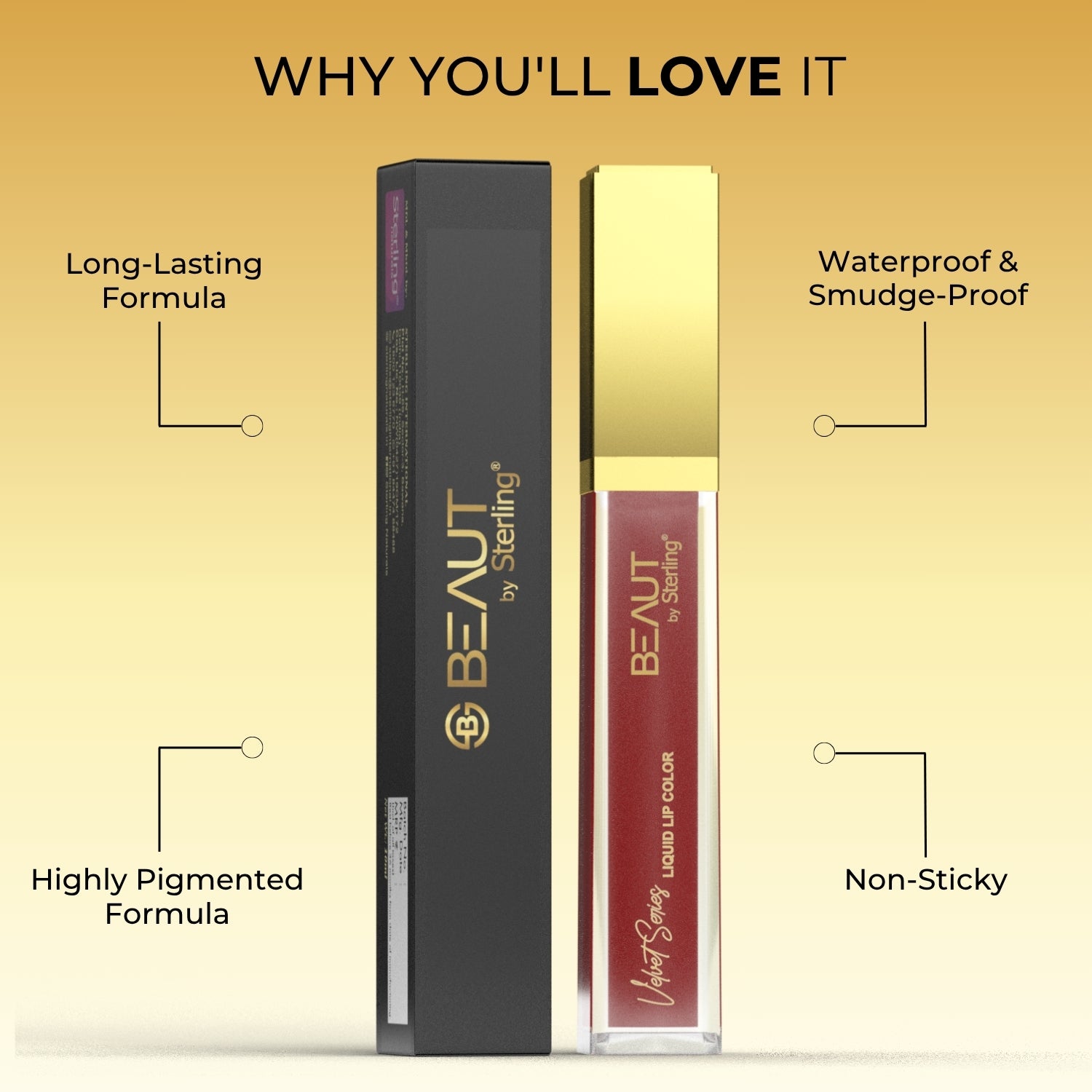Super Lustrous Intense Glossy Liquid Lip Color, 12HR Long Stay, Smudge-Proof & Transfer-Proof (5ml)