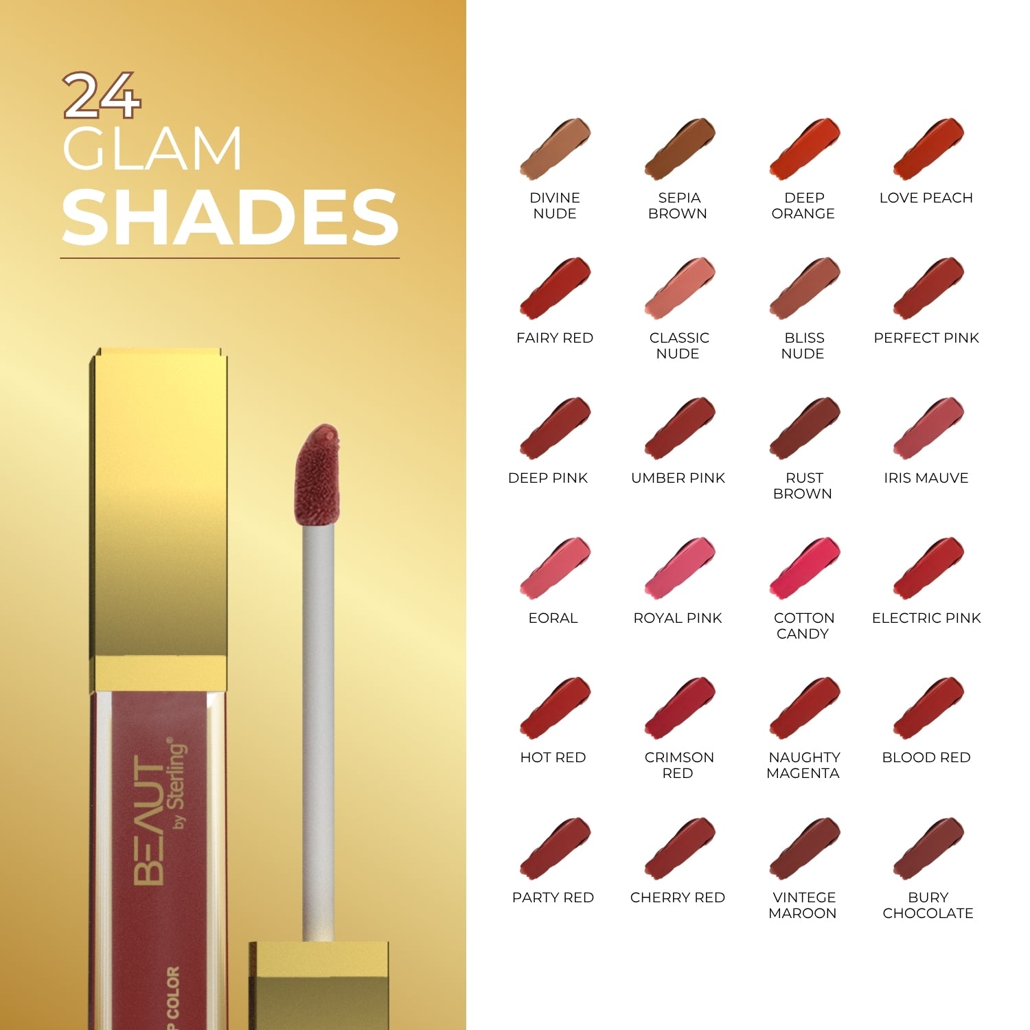Super Lustrous Intense Glossy Liquid Lip Color, 12HR Long Stay, Smudge-Proof & Transfer-Proof (5ml)