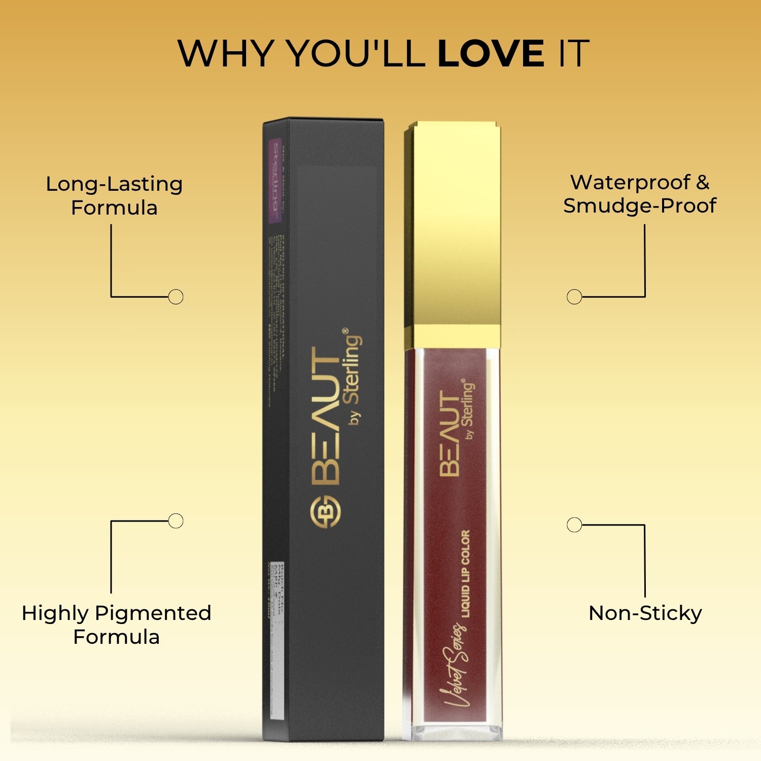 Super Lustrous Intense Glossy Liquid Lip Color, 12HR Long Stay, Smudge-Proof & Transfer-Proof (5ml)