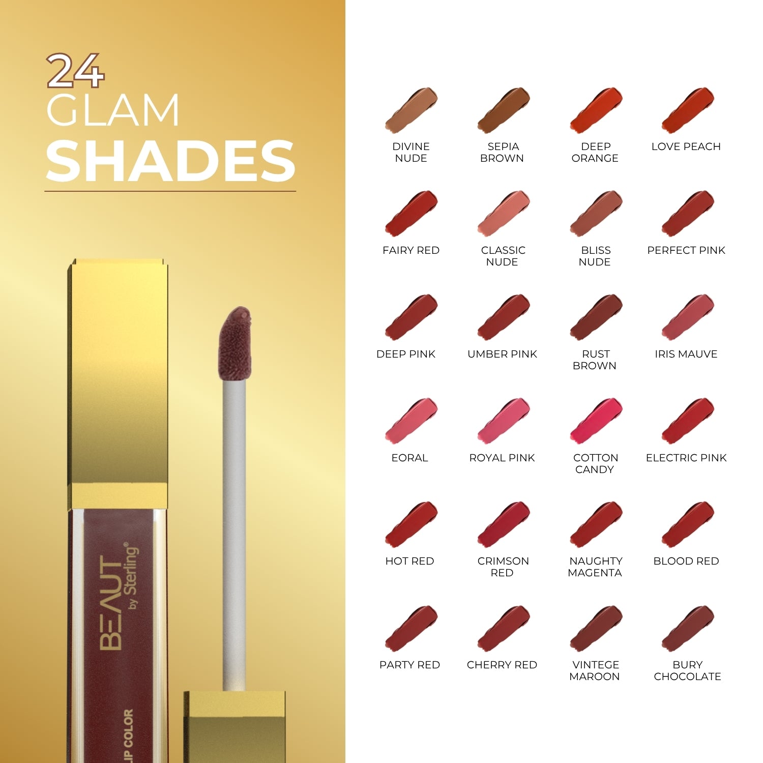 Super Lustrous Intense Glossy Liquid Lip Color, 12HR Long Stay, Smudge-Proof & Transfer-Proof (5ml)