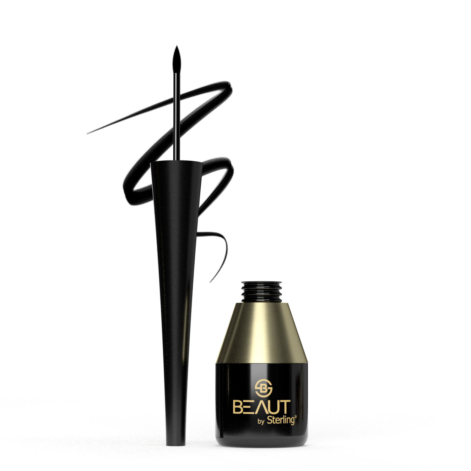 Liquid Glossy Eyeliner - Black, Smudge-proof & Waterproof, 24HR Long Wear, Flexi Tip Brush for Precise Application (7 ml)