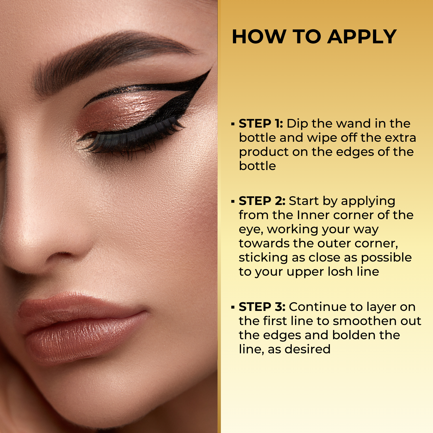Liquid Glossy Eyeliner - Black, Smudge-proof & Waterproof, 24HR Long Wear, Flexi Tip Brush for Precise Application (7 ml)