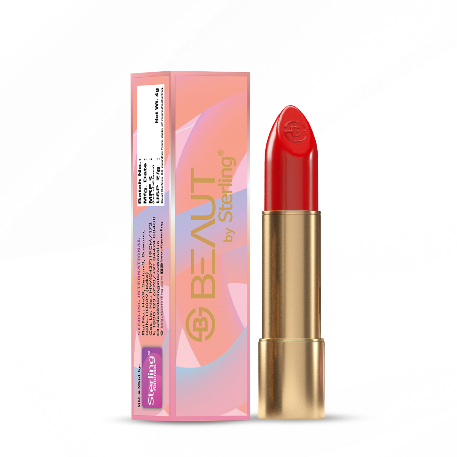 Super Lustrous Intense Glossy Lipstick, 12HR Long Stay, Smudge-Proof & Transfer-Proof (4 g)