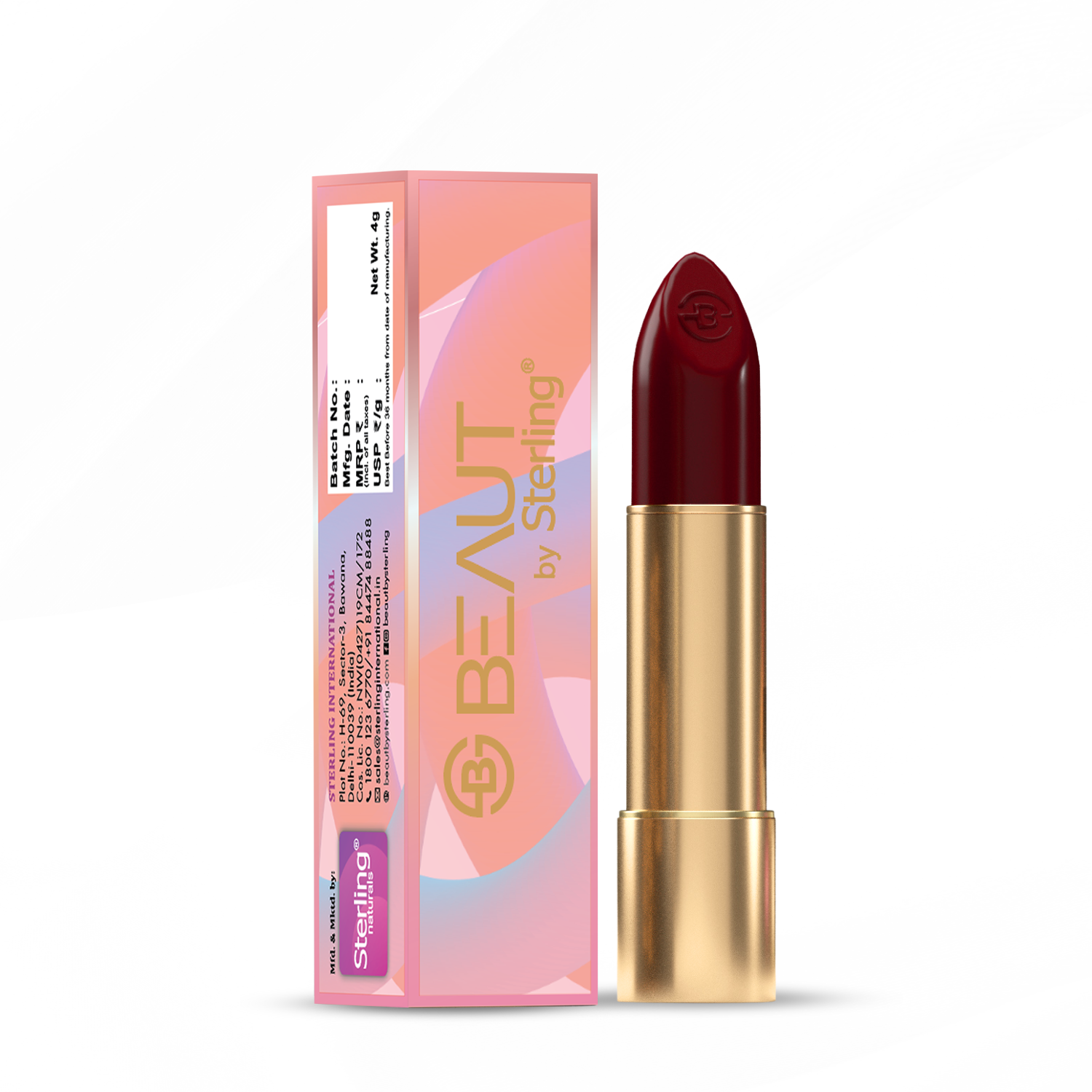 Super Lustrous Intense Glossy Lipstick, 12HR Long Stay, Smudge-Proof & Transfer-Proof (4 g)