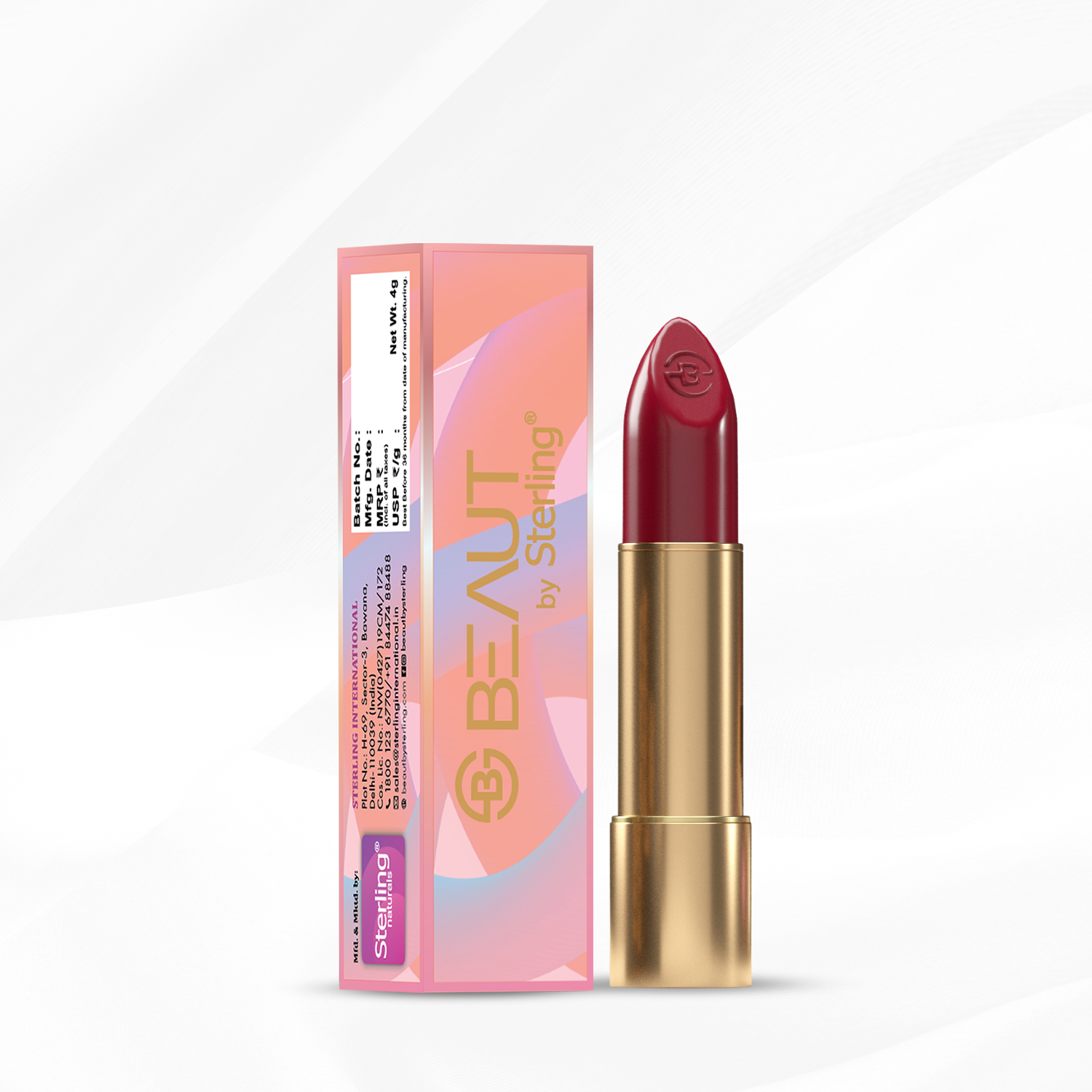 Super Lustrous Intense Glossy Lipstick, 12HR Long Stay, Smudge-Proof & Transfer-Proof (4 g)