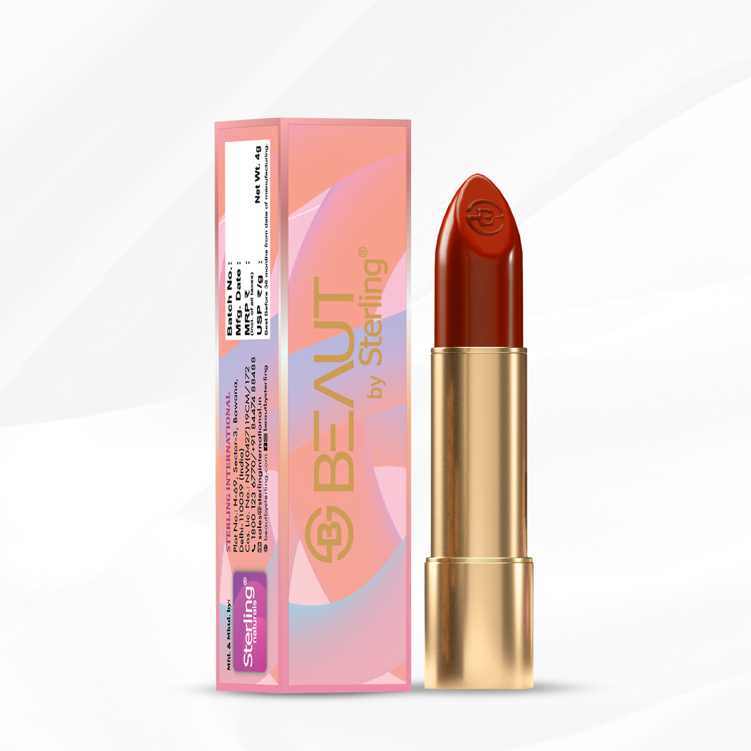 Super Lustrous Intense Glossy Lipstick, 12HR Long Stay, Smudge-Proof & Transfer-Proof (4 g)