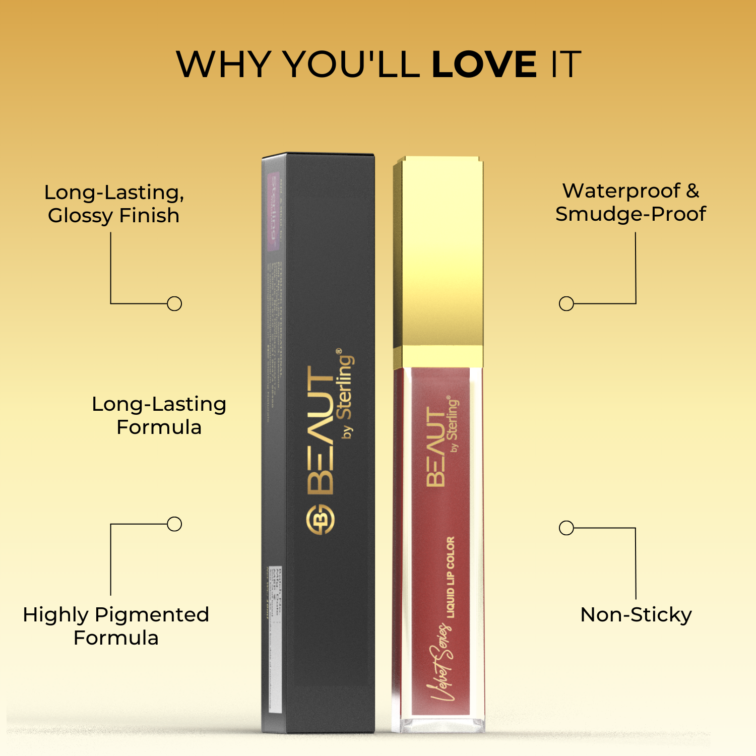 Super Lustrous Intense Glossy Liquid Lip Color, 12HR Long Stay, Smudge-Proof & Transfer-Proof