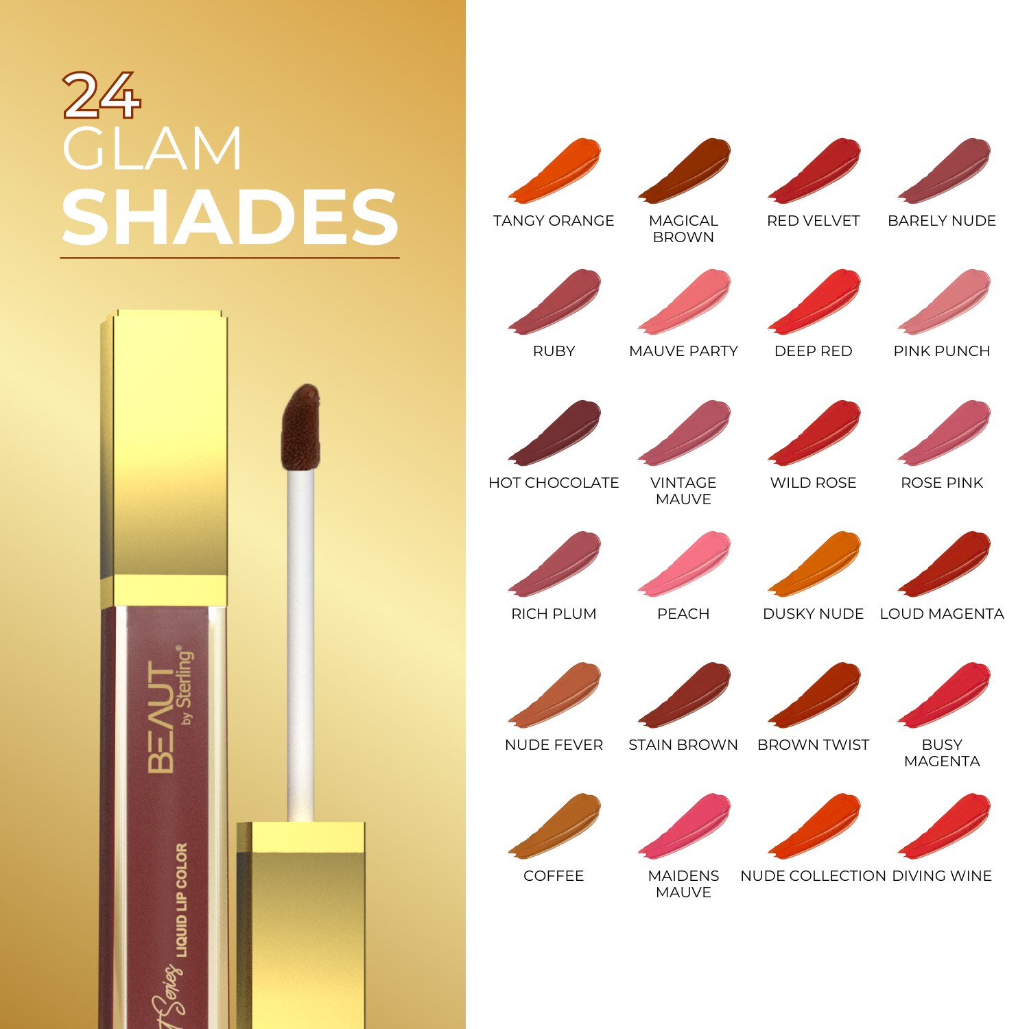 Super Lustrous Intense Glossy Liquid Lip Color, 12HR Long Stay, Smudge-Proof & Transfer-Proof