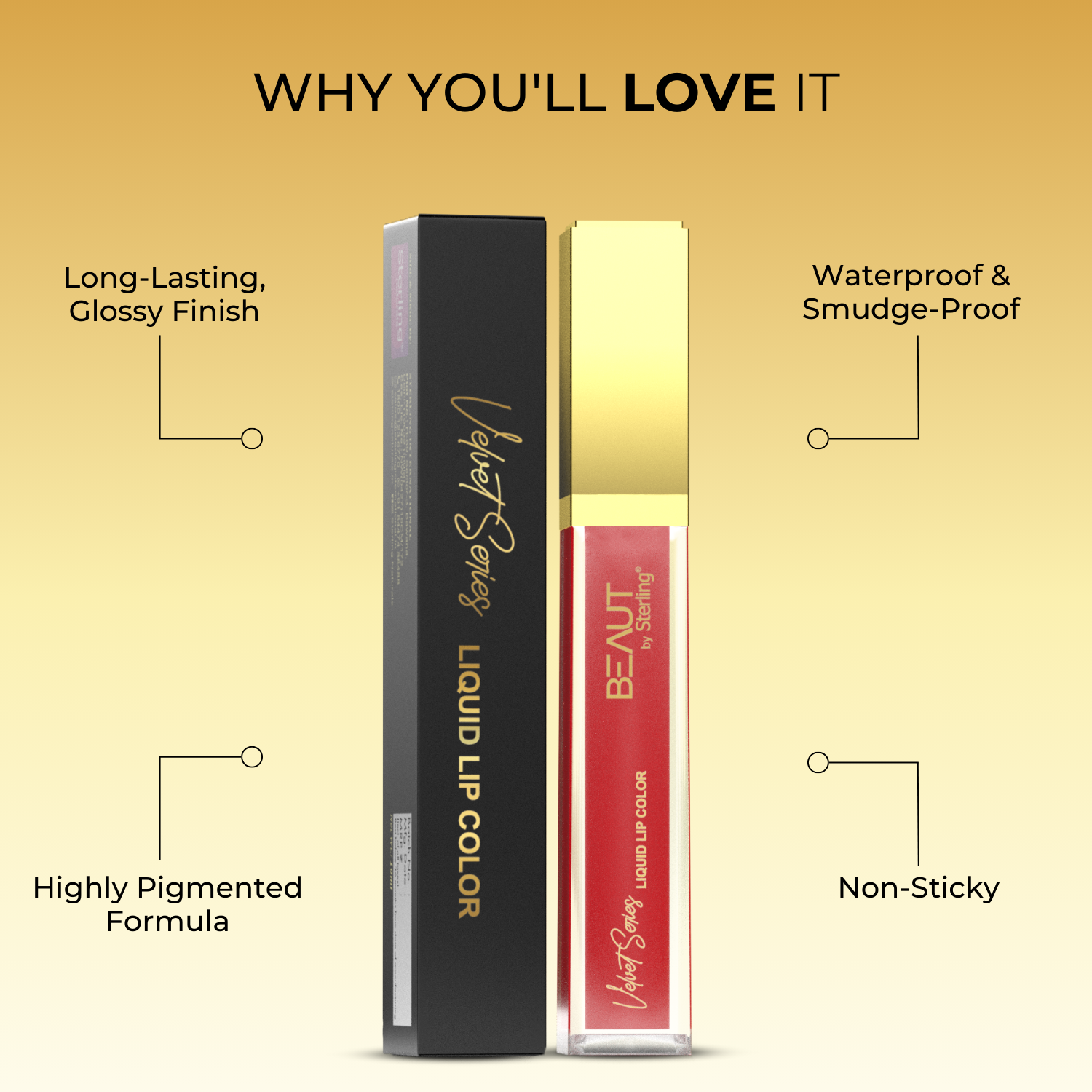 Super Lustrous Intense Glossy Liquid Lip Color, 12HR Long Stay, Smudge-Proof & Transfer-Proof