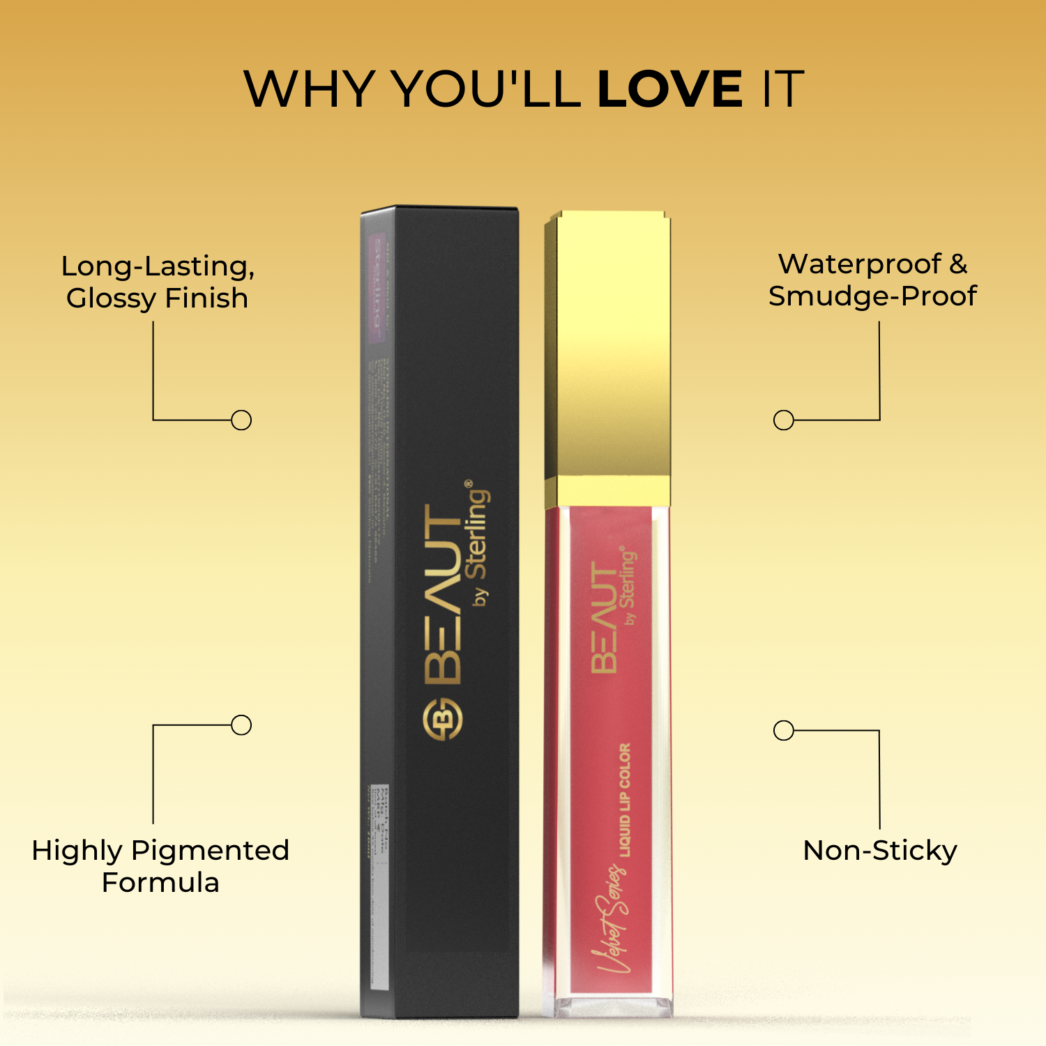 Super Lustrous Intense Glossy Liquid Lip Color, 12HR Long Stay, Smudge-Proof & Transfer-Proof