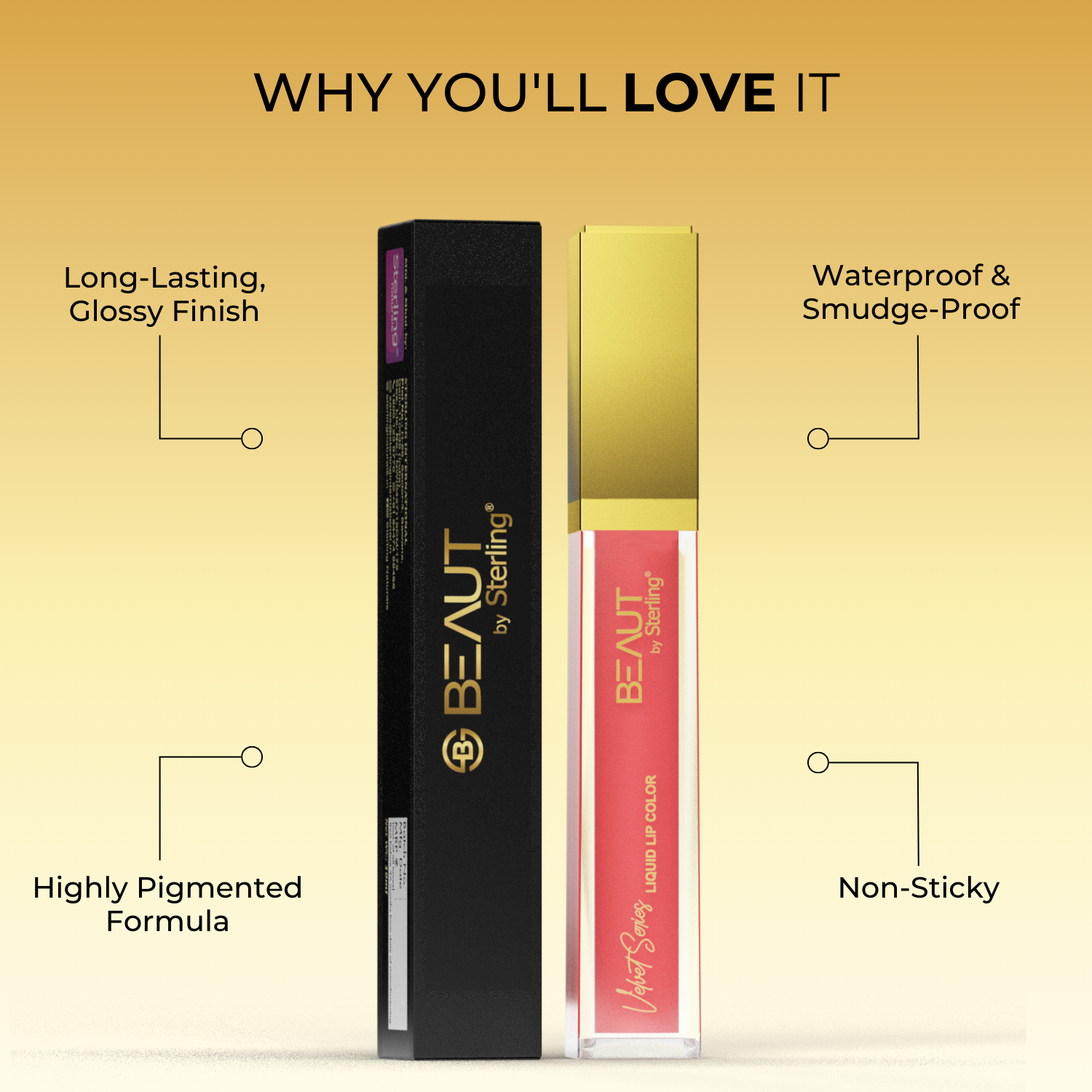 Super Lustrous Intense Glossy Liquid Lip Color, 12HR Long Stay, Smudge-Proof & Transfer-Proof