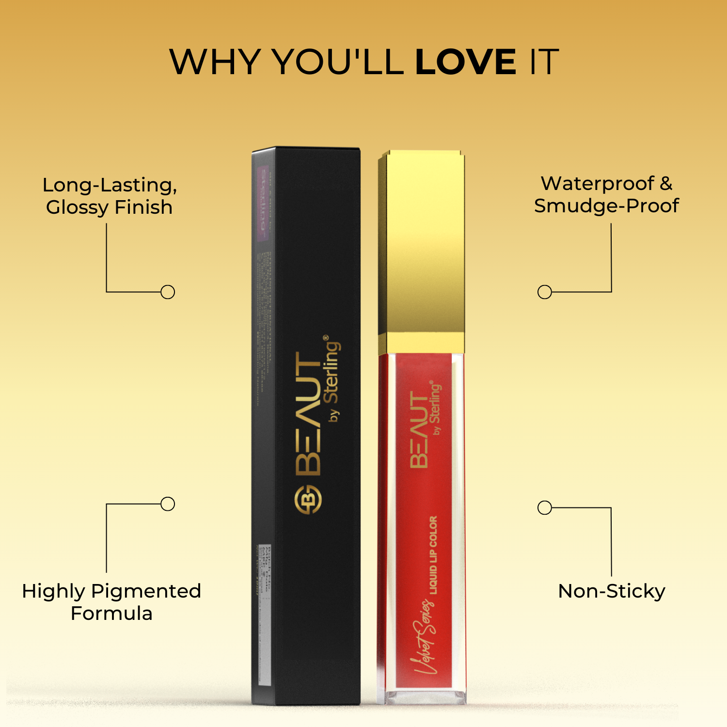 Super Lustrous Intense Glossy Liquid Lip Color, 12HR Long Stay, Smudge-Proof & Transfer-Proof