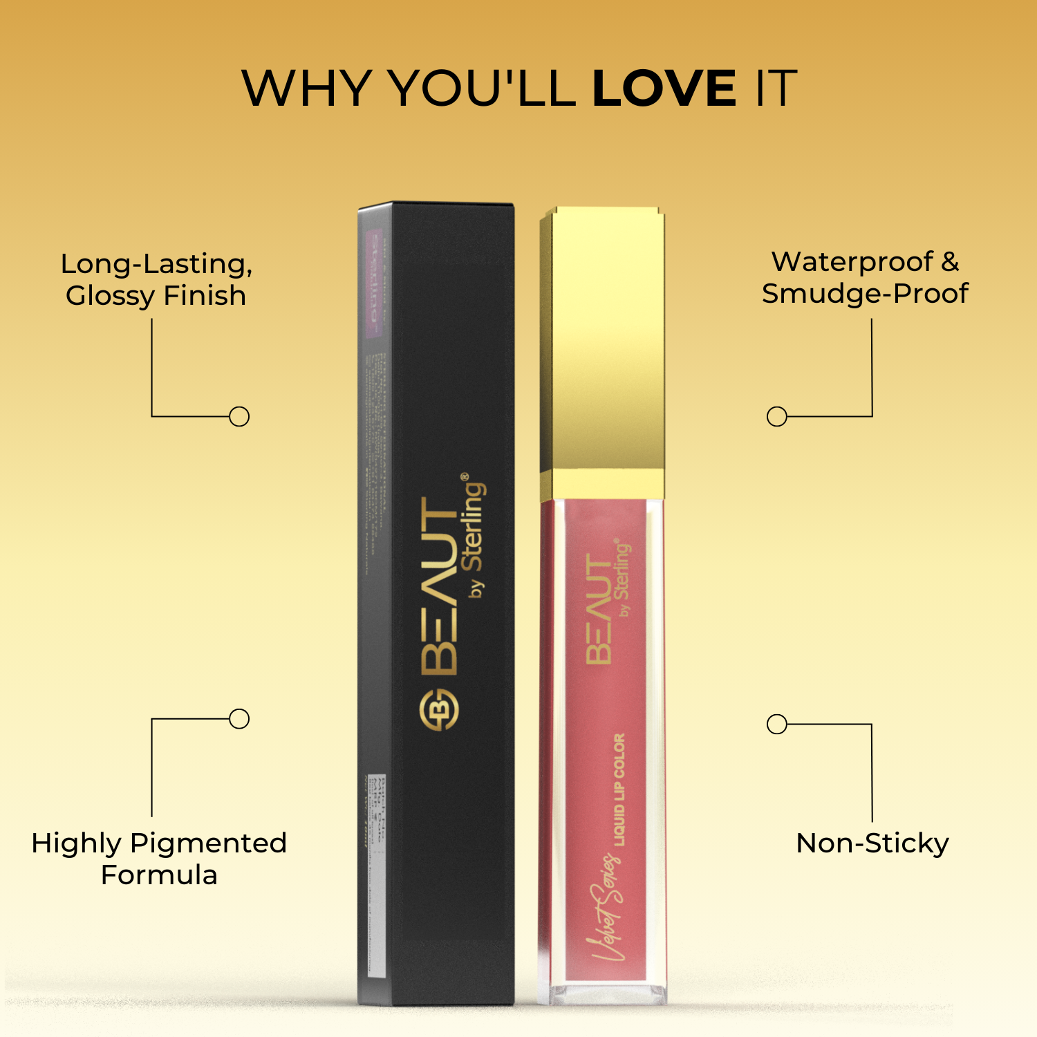 Super Lustrous Intense Glossy Liquid Lip Color, 12HR Long Stay, Smudge-Proof & Transfer-Proof