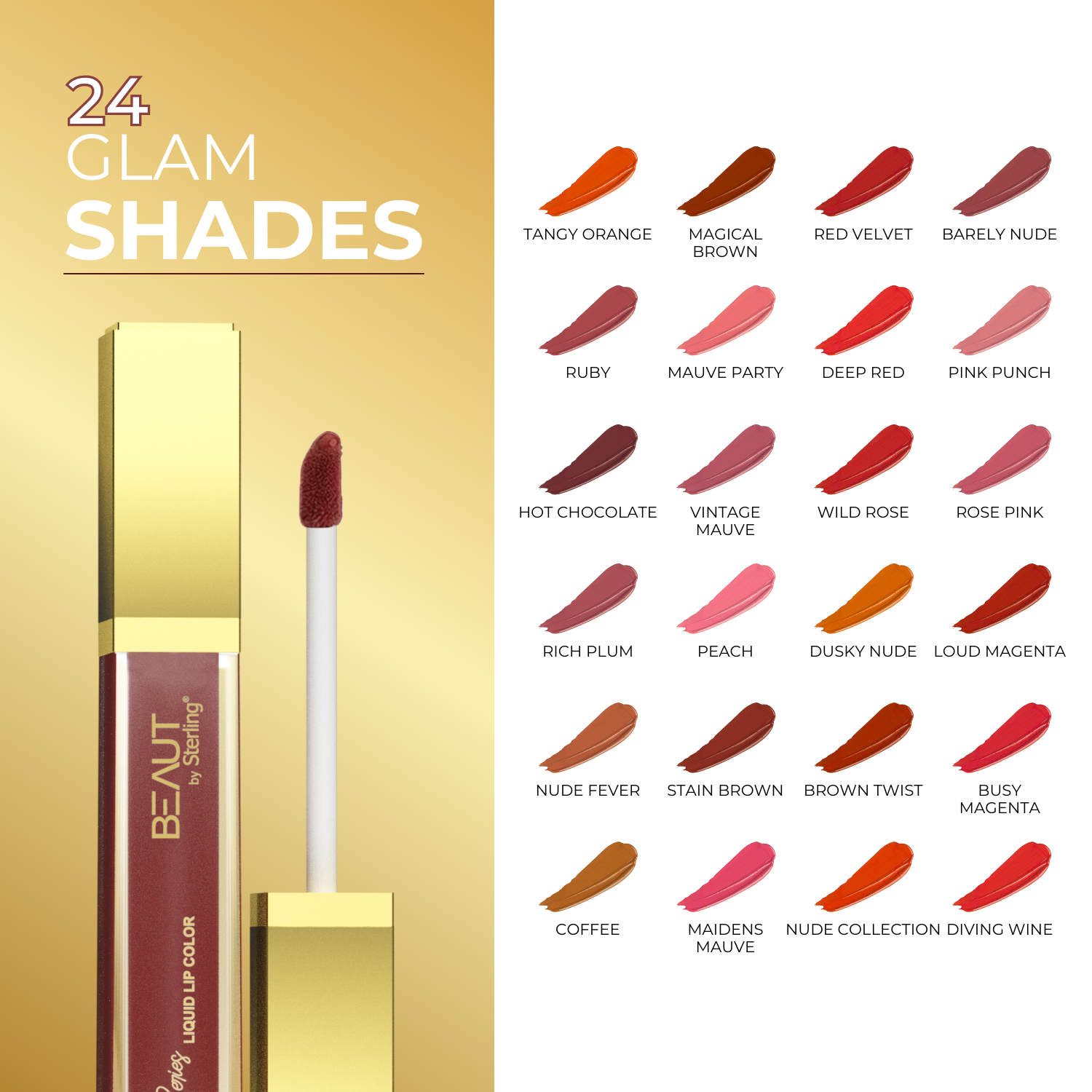 Super Lustrous Intense Glossy Liquid Lip Color, 12HR Long Stay, Smudge-Proof & Transfer-Proof