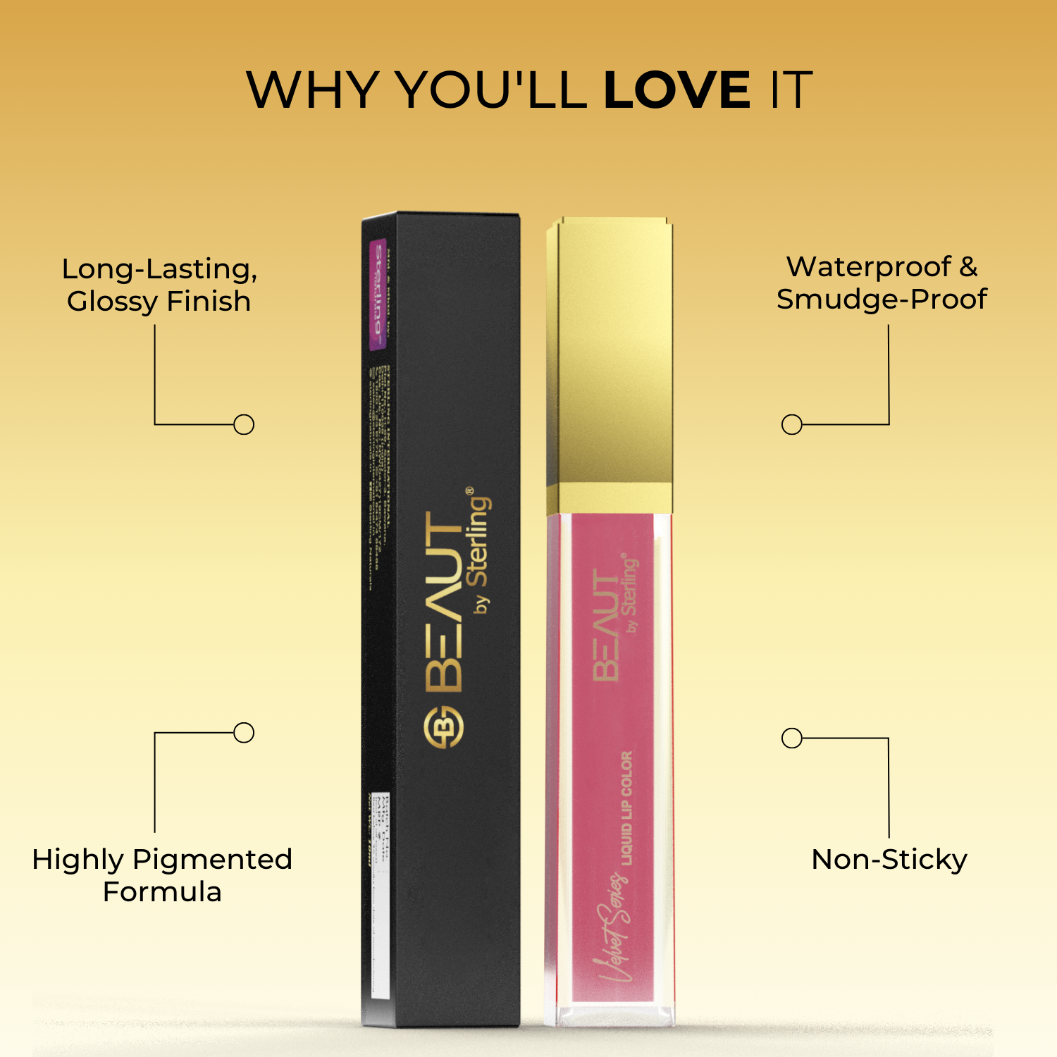Super Lustrous Intense Glossy Liquid Lip Color, 12HR Long Stay, Smudge-Proof & Transfer-Proof