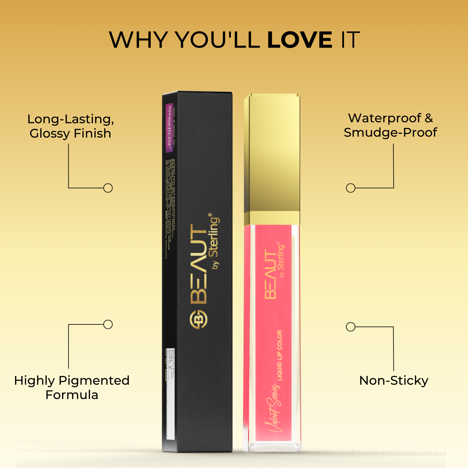 Super Lustrous Intense Glossy Liquid Lip Color, 12HR Long Stay, Smudge-Proof & Transfer-Proof