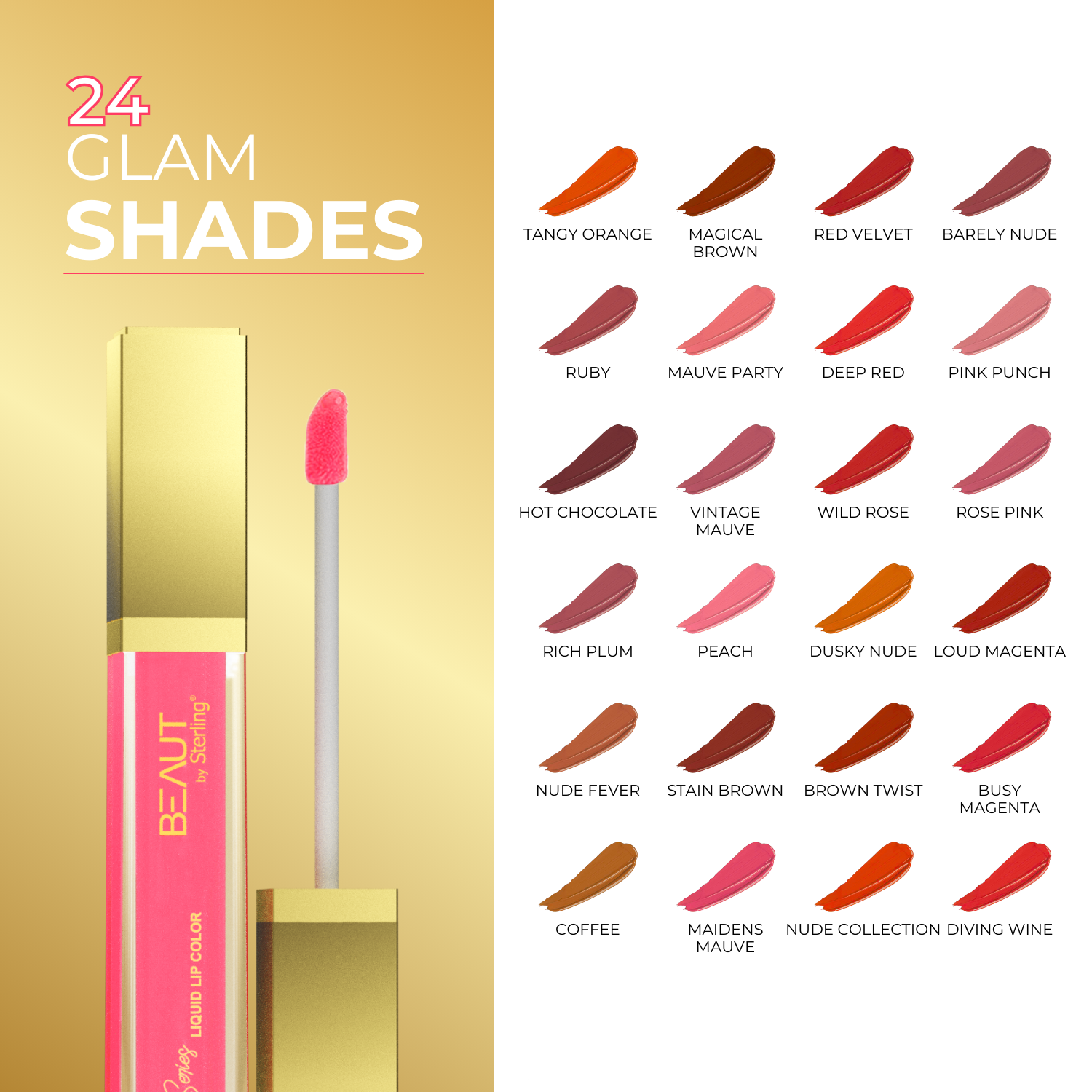 Super Lustrous Intense Glossy Liquid Lip Color, 12HR Long Stay, Smudge-Proof & Transfer-Proof
