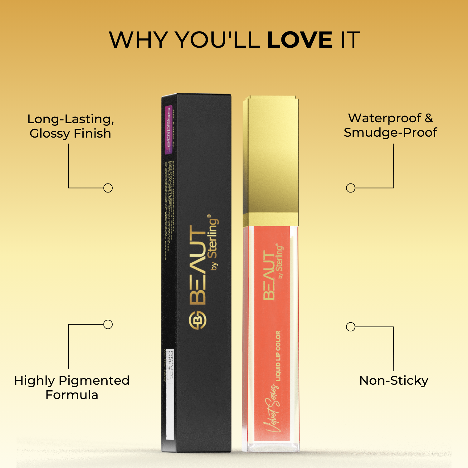 Super Lustrous Intense Glossy Liquid Lip Color, 12HR Long Stay, Smudge-Proof & Transfer-Proof