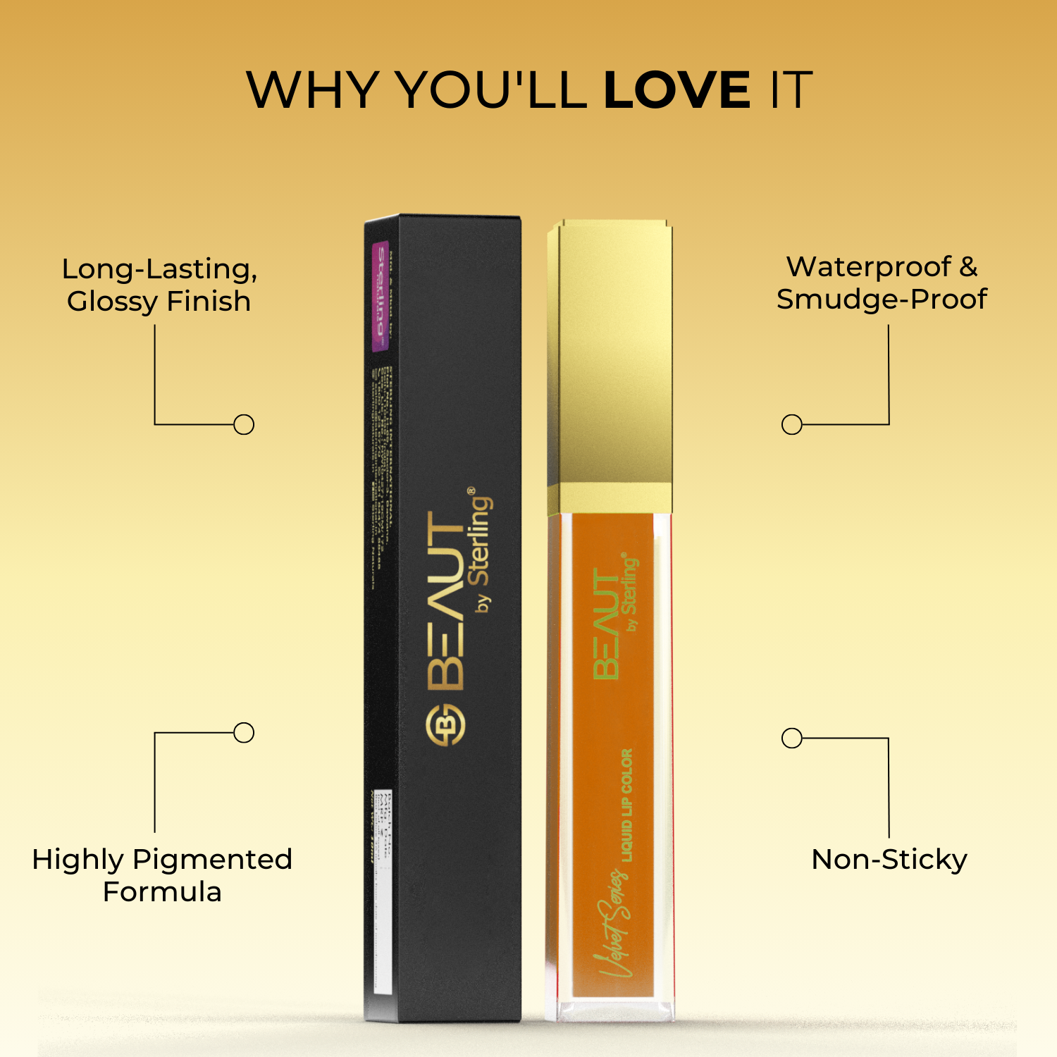 Super Lustrous Intense Glossy Liquid Lip Color, 12HR Long Stay, Smudge-Proof & Transfer-Proof