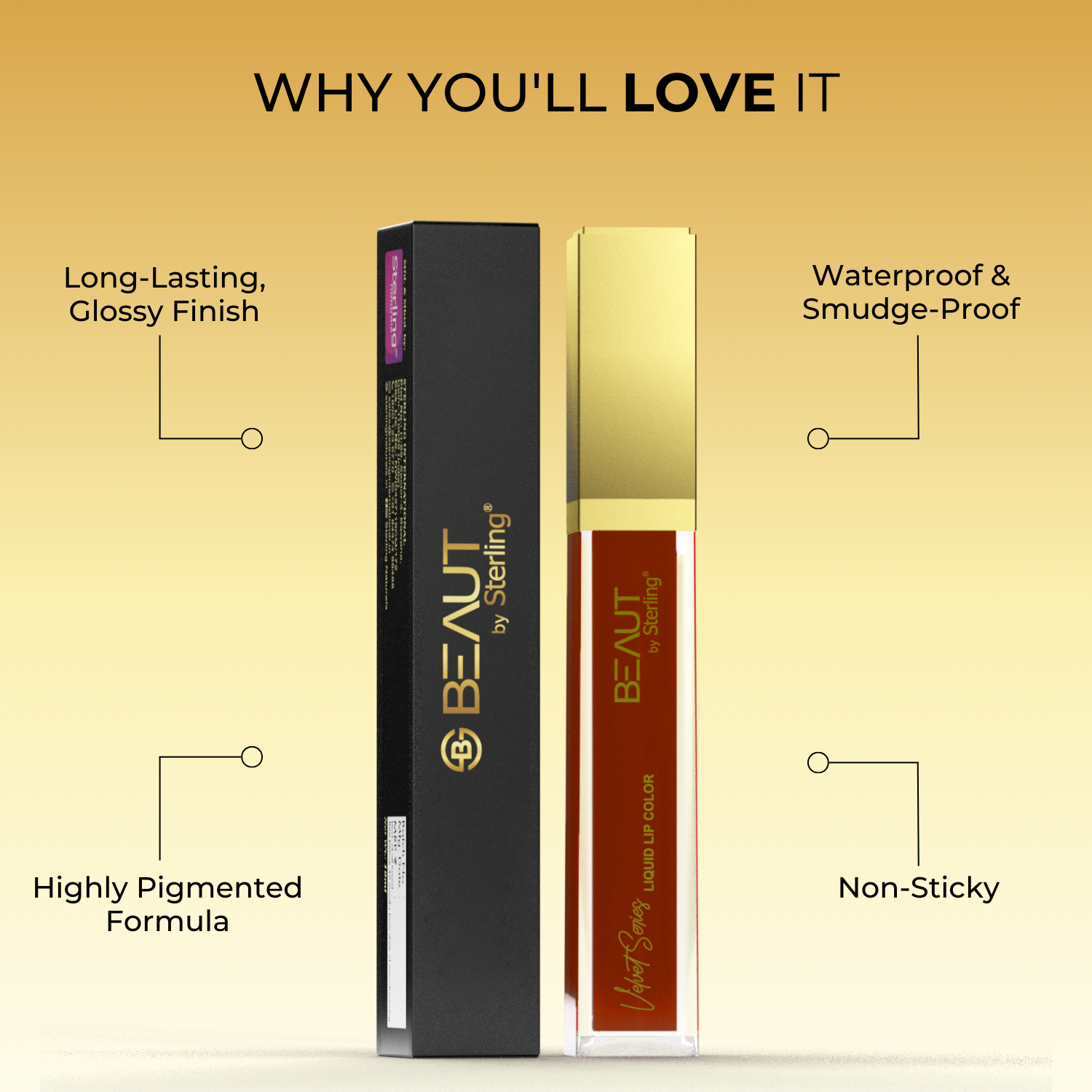 Super Lustrous Intense Glossy Liquid Lip Color, 12HR Long Stay, Smudge-Proof & Transfer-Proof